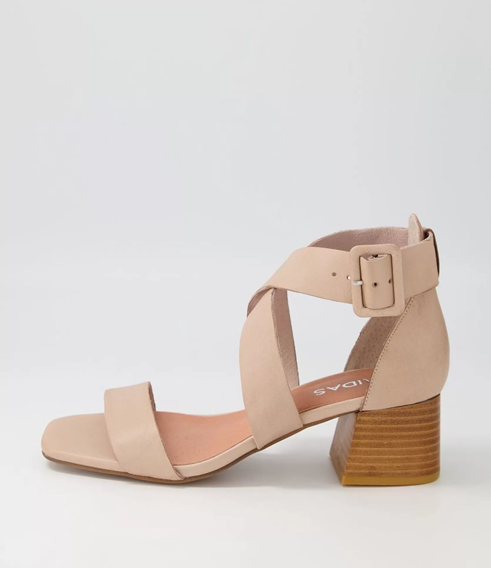 Cheap Farlane Dark Nude Leather Sandals Women Heels