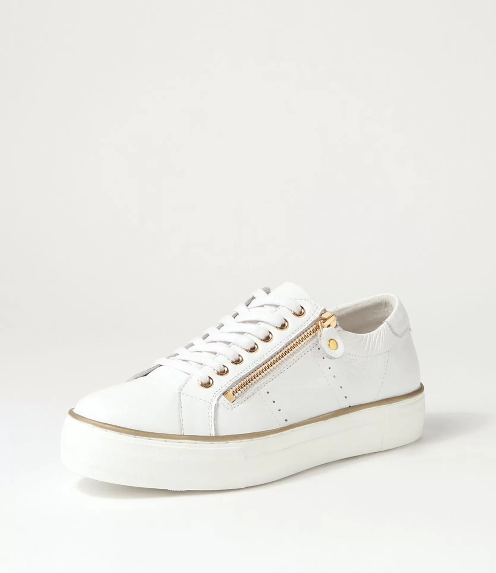 Best Sale Feema White Leather Sneakers Women Sneakers