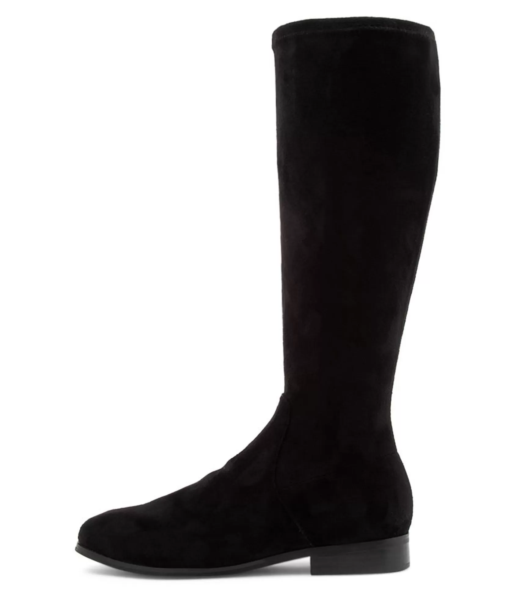 Cheap Fiery Black Stretch Microsuede Knee High Boots Women Boots