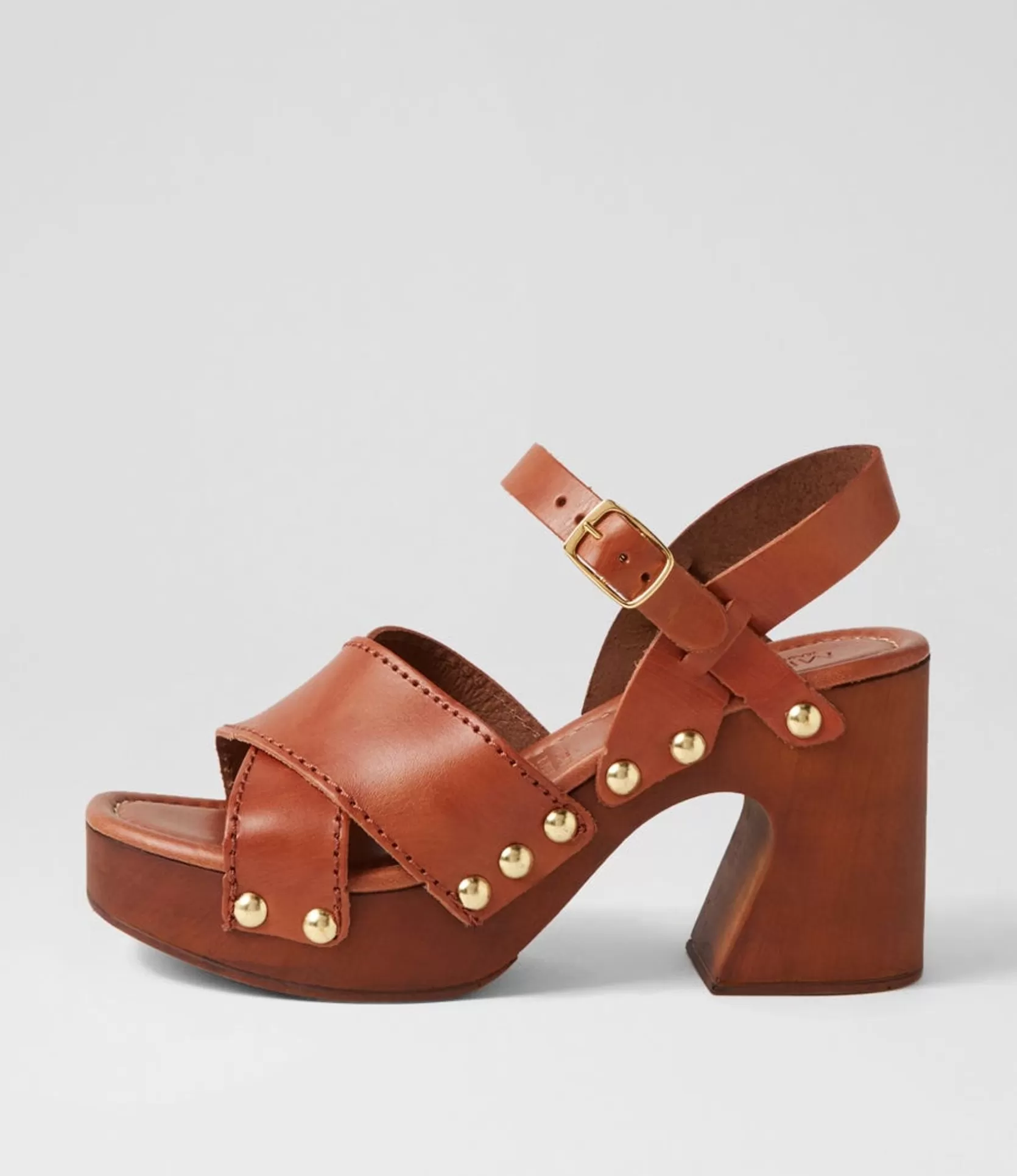 Store Fillie Tan Leather Sandals Women Heels
