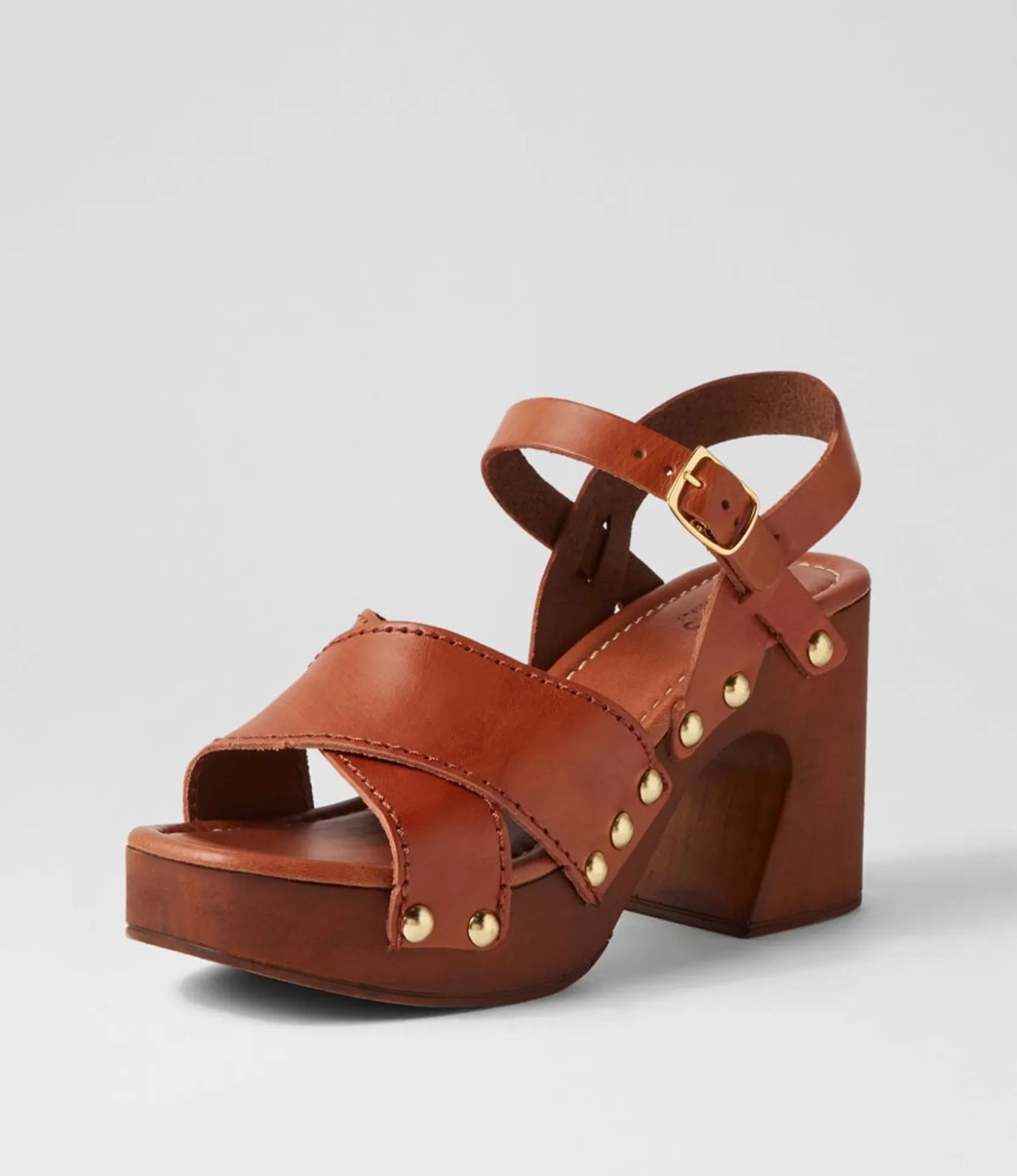 Store Fillie Tan Leather Sandals Women Heels