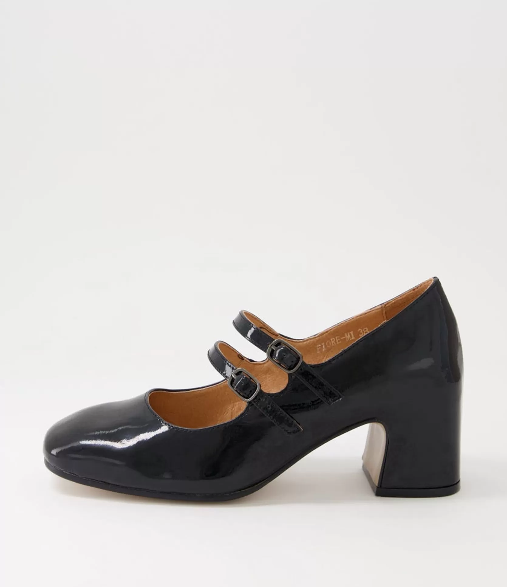 Sale Fiore Black Patent Leather Mary Janes Women Heels