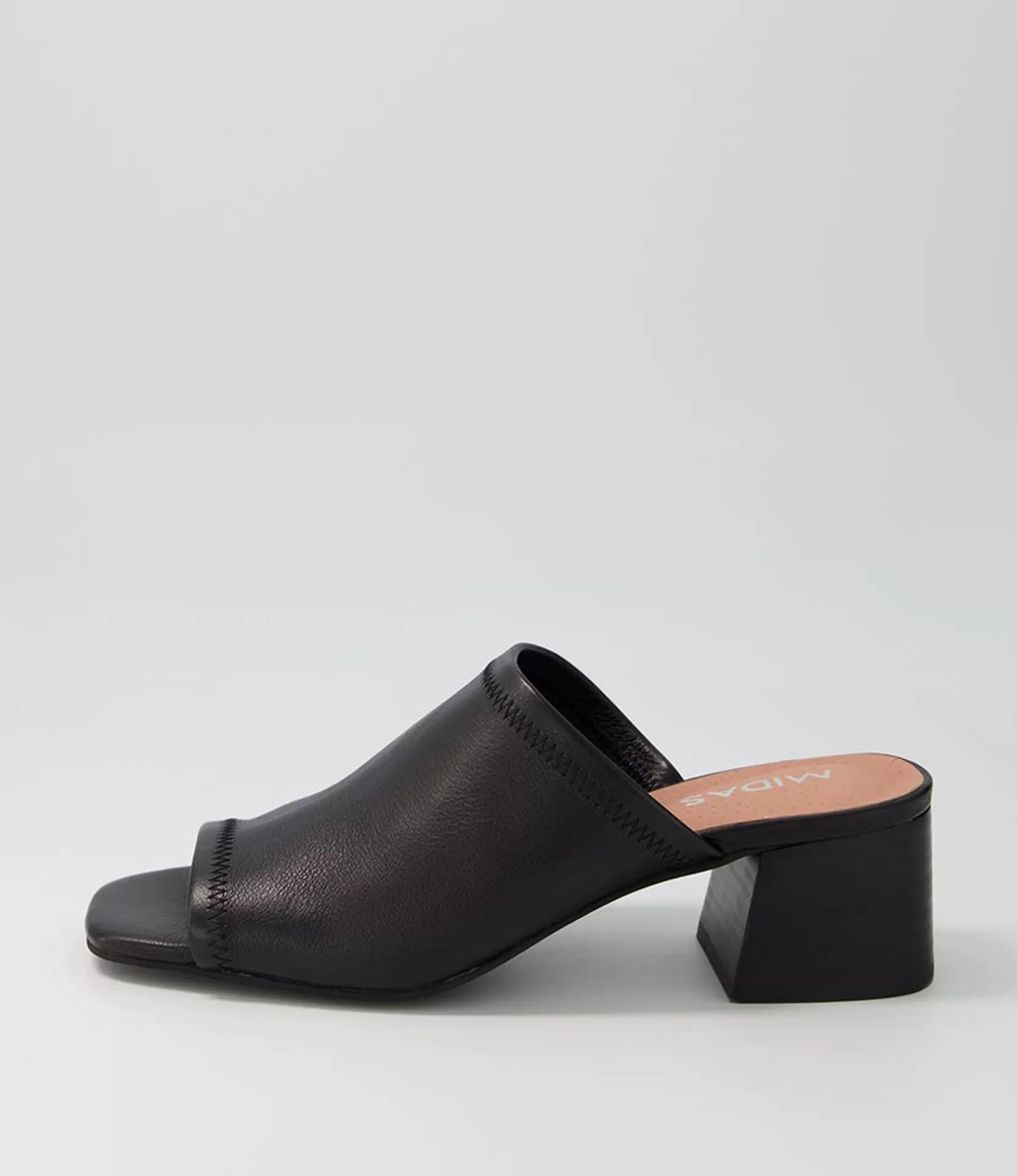 Best Sale Florene Black Leather Slides Women Heels