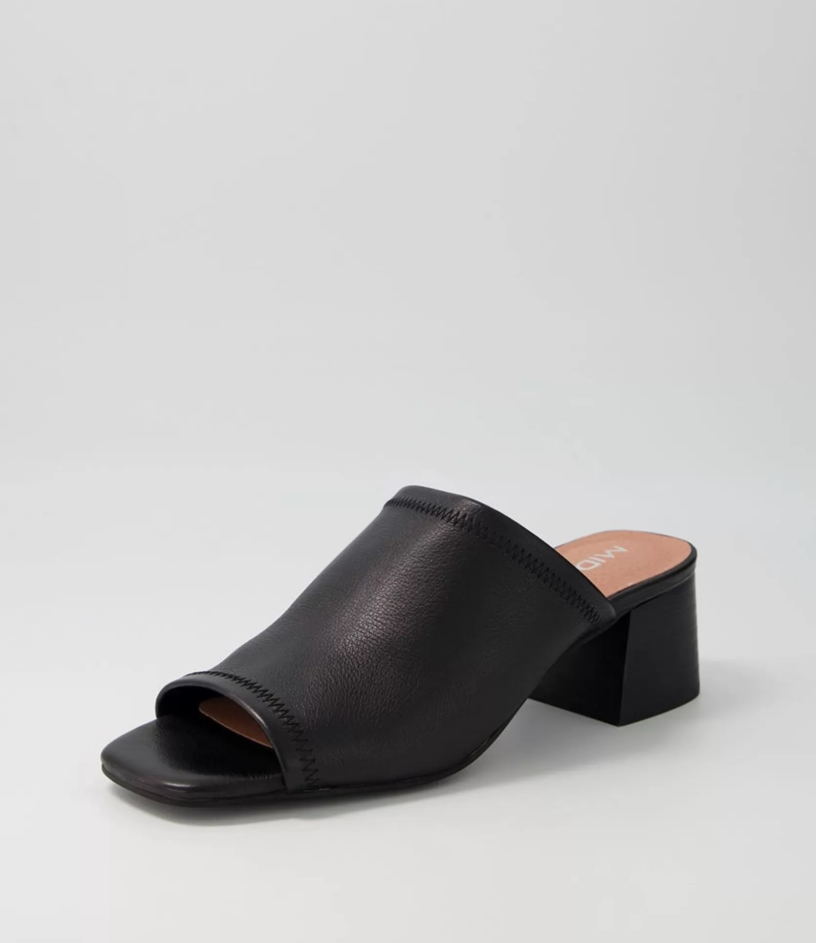 Best Sale Florene Black Leather Slides Women Heels