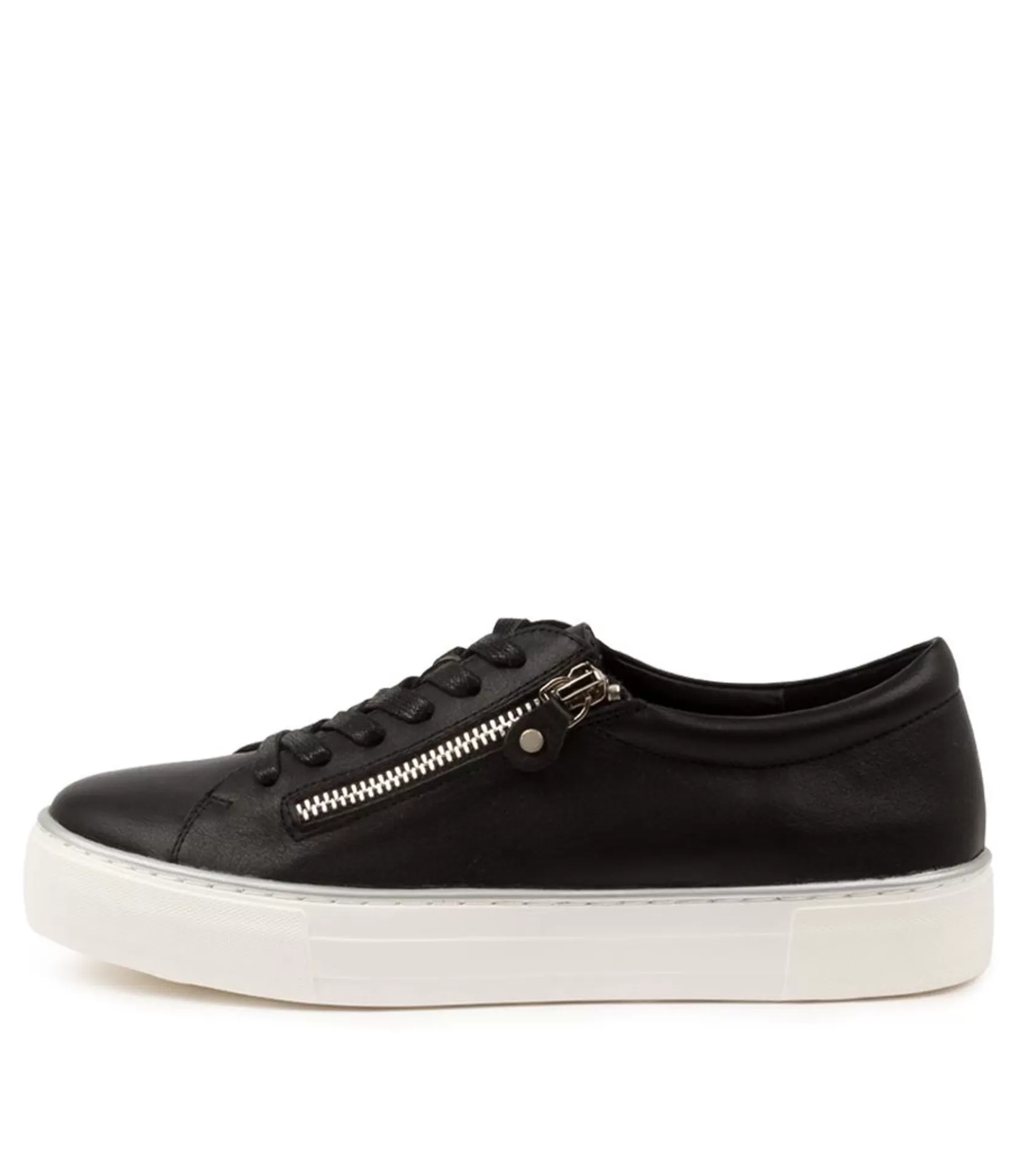 Clearance Flounce Black-White Sole Women Sneakers