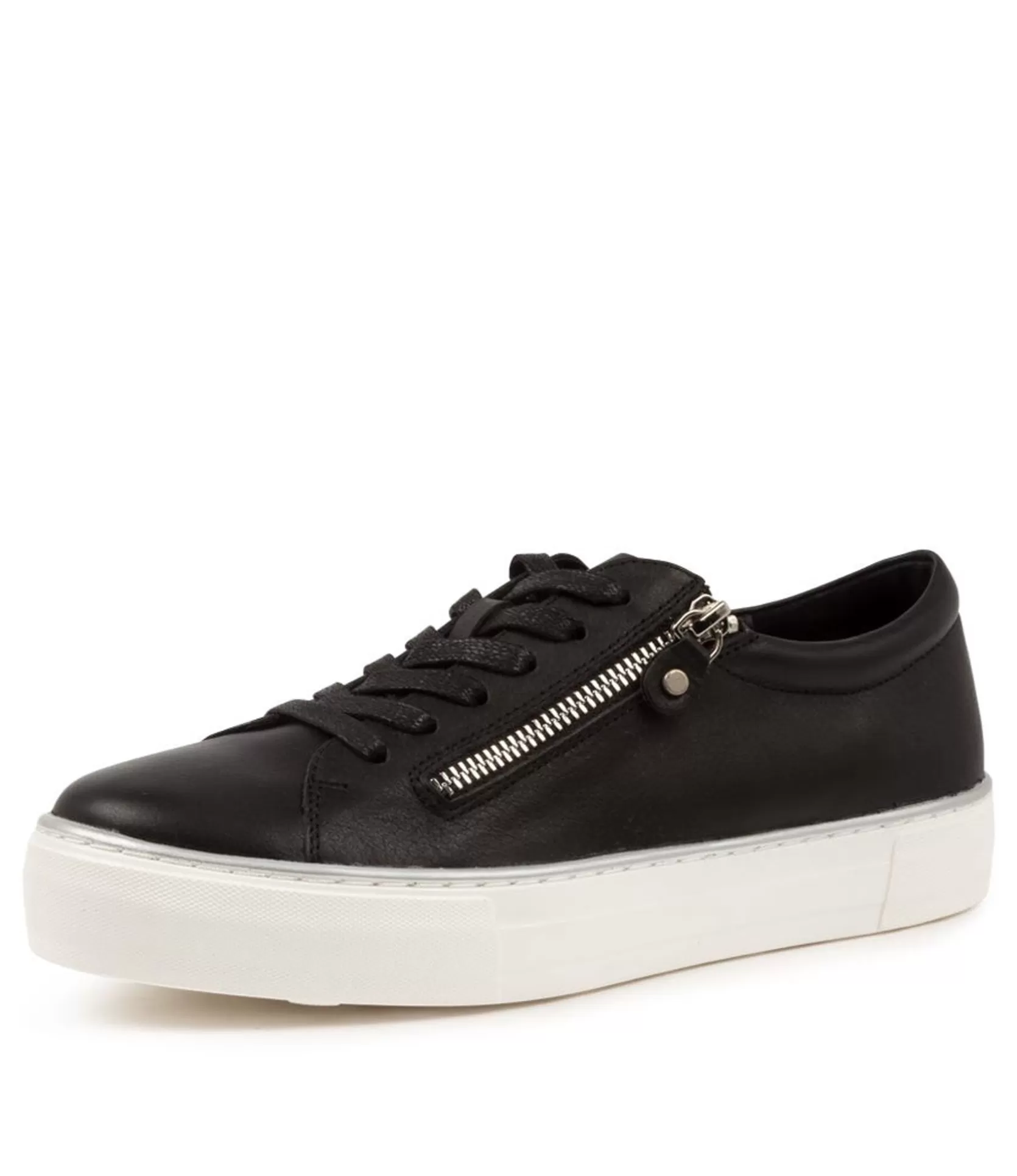 Clearance Flounce Black-White Sole Women Sneakers