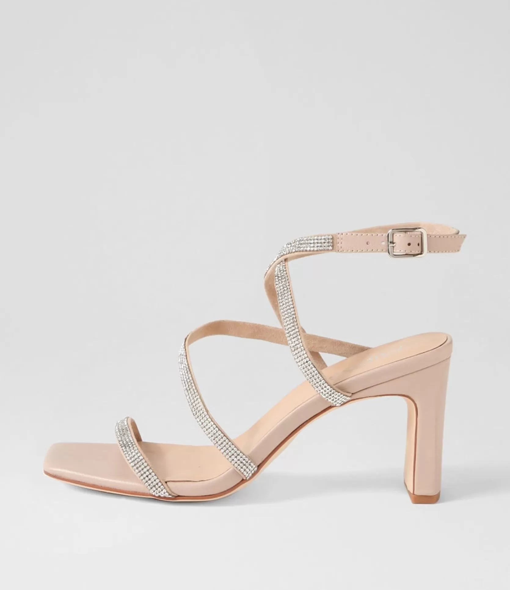 Best Flounder Nude Silver Jewels Leather Sandals Women Heels