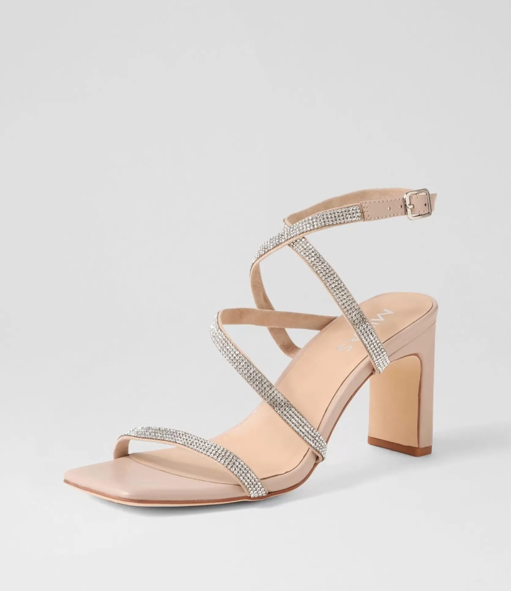 Best Flounder Nude Silver Jewels Leather Sandals Women Heels