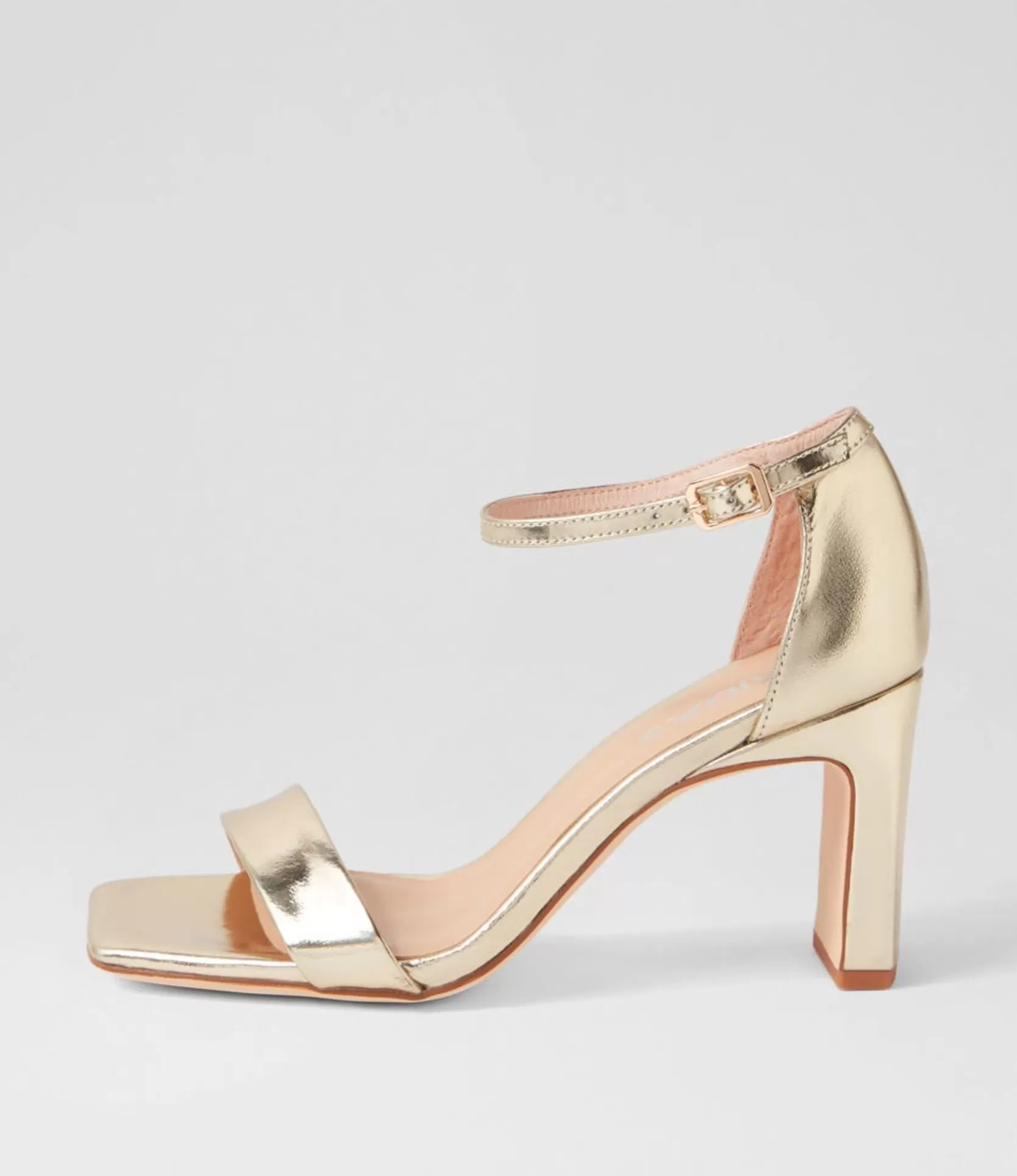 Cheap Flowar Gold Mirror Leather Sandals Women Heels