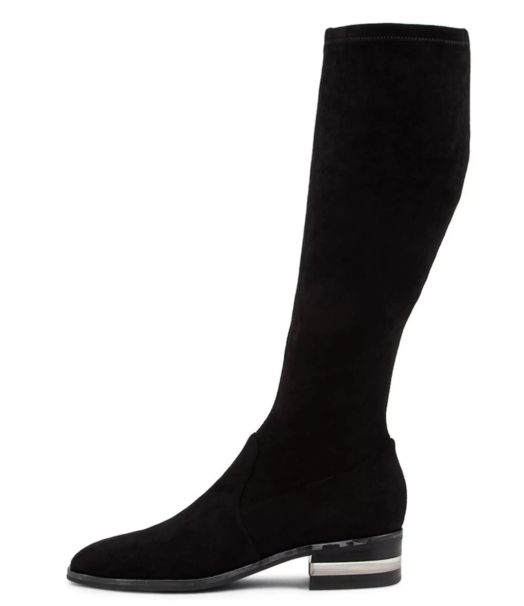Online Flowe Black Microsuede Knee High Boots Bh Women Boots