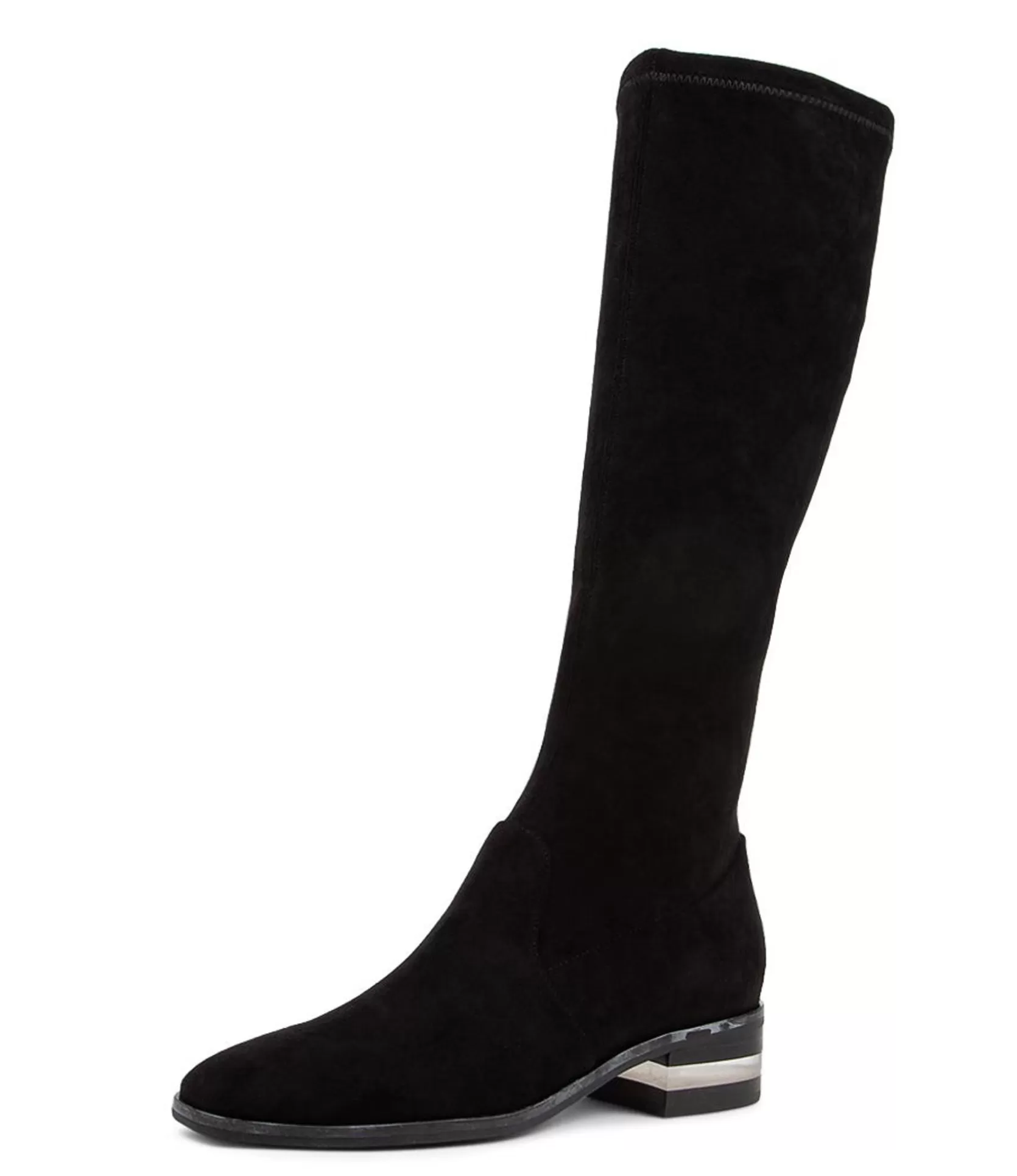Online Flowe Black Microsuede Knee High Boots Bh Women Boots