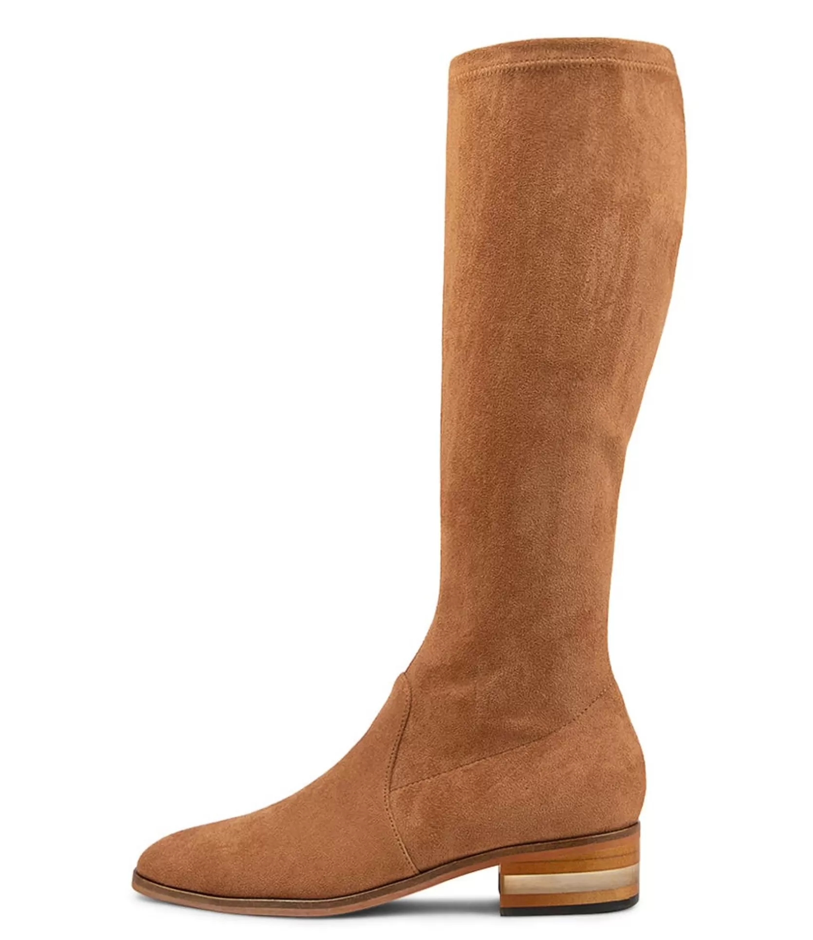 Discount Flowe Caramel Microsuede Knee High Boots Women Boots