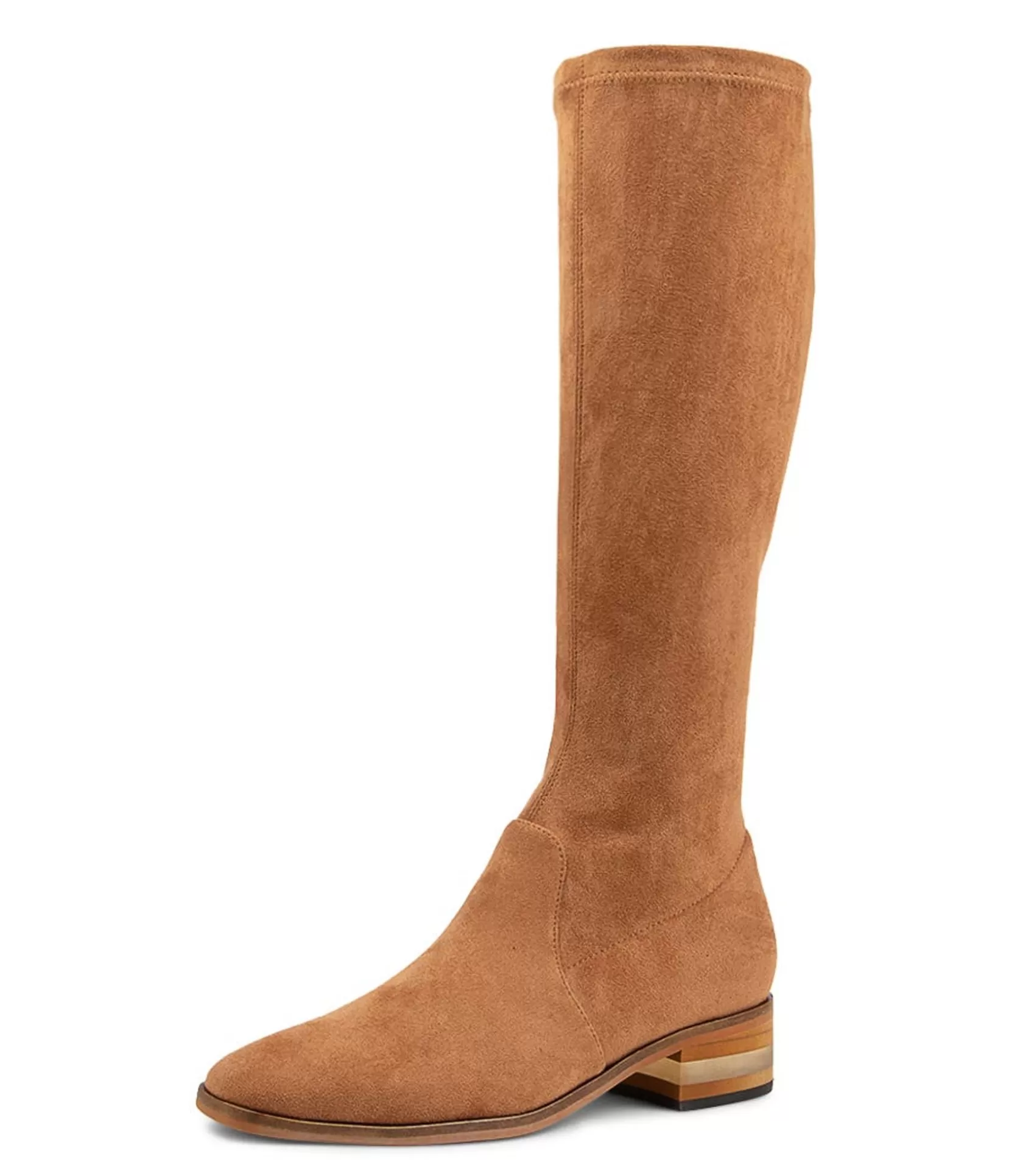 Discount Flowe Caramel Microsuede Knee High Boots Women Boots