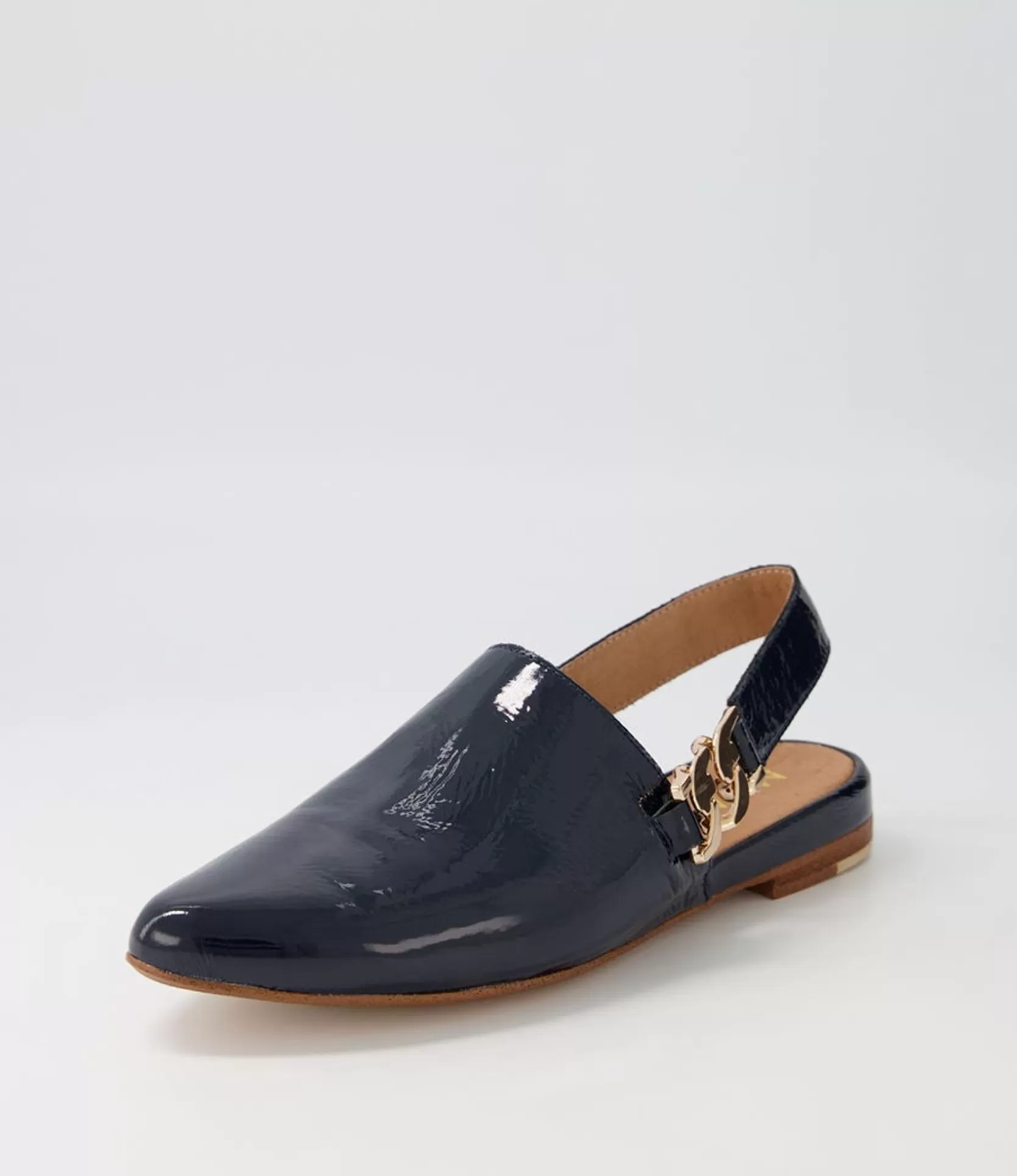 Best Fova Navy Patent Leather Flat Shoes Women Flats