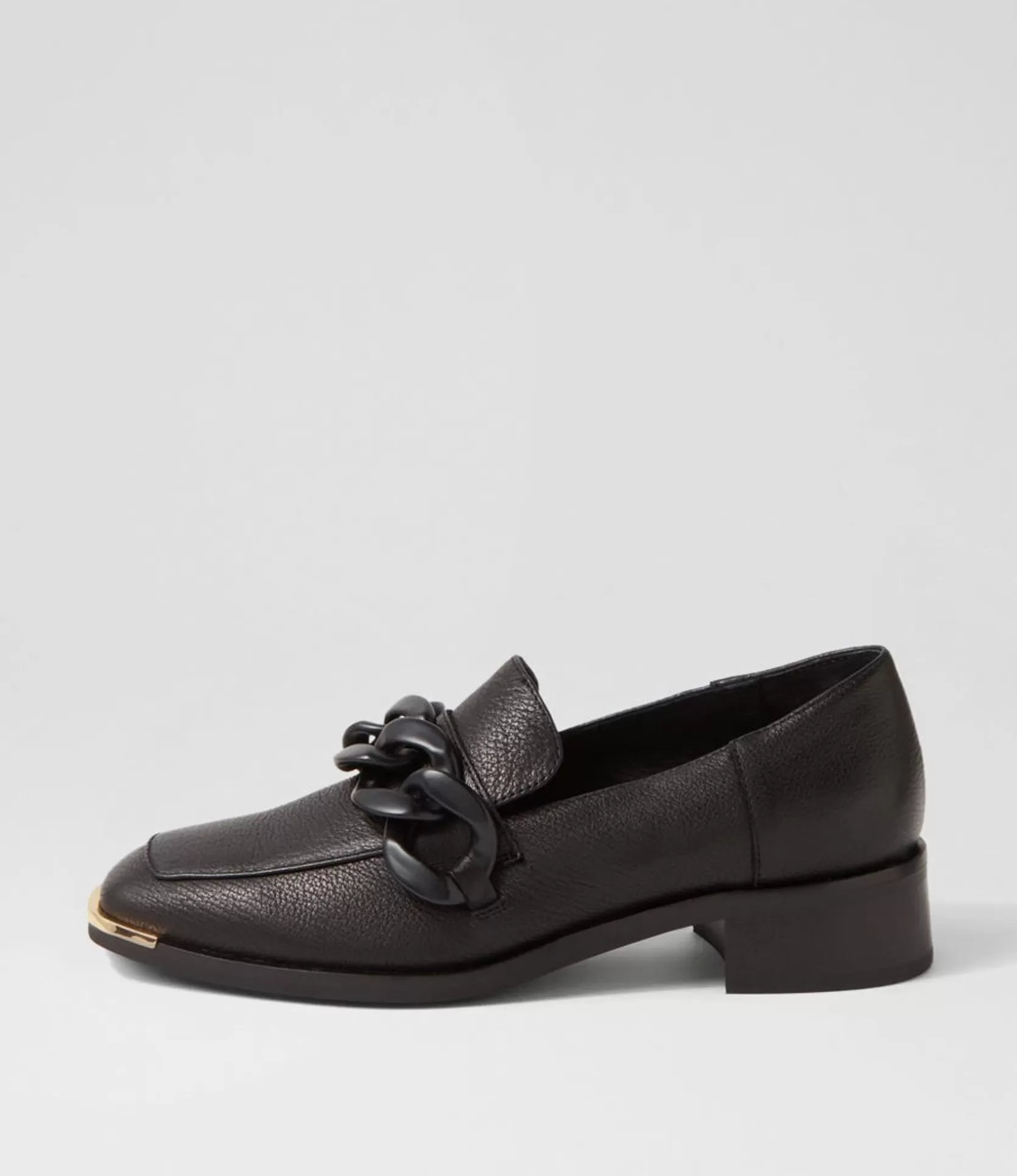 Best Freyah Black Leather Heels Women Loafers