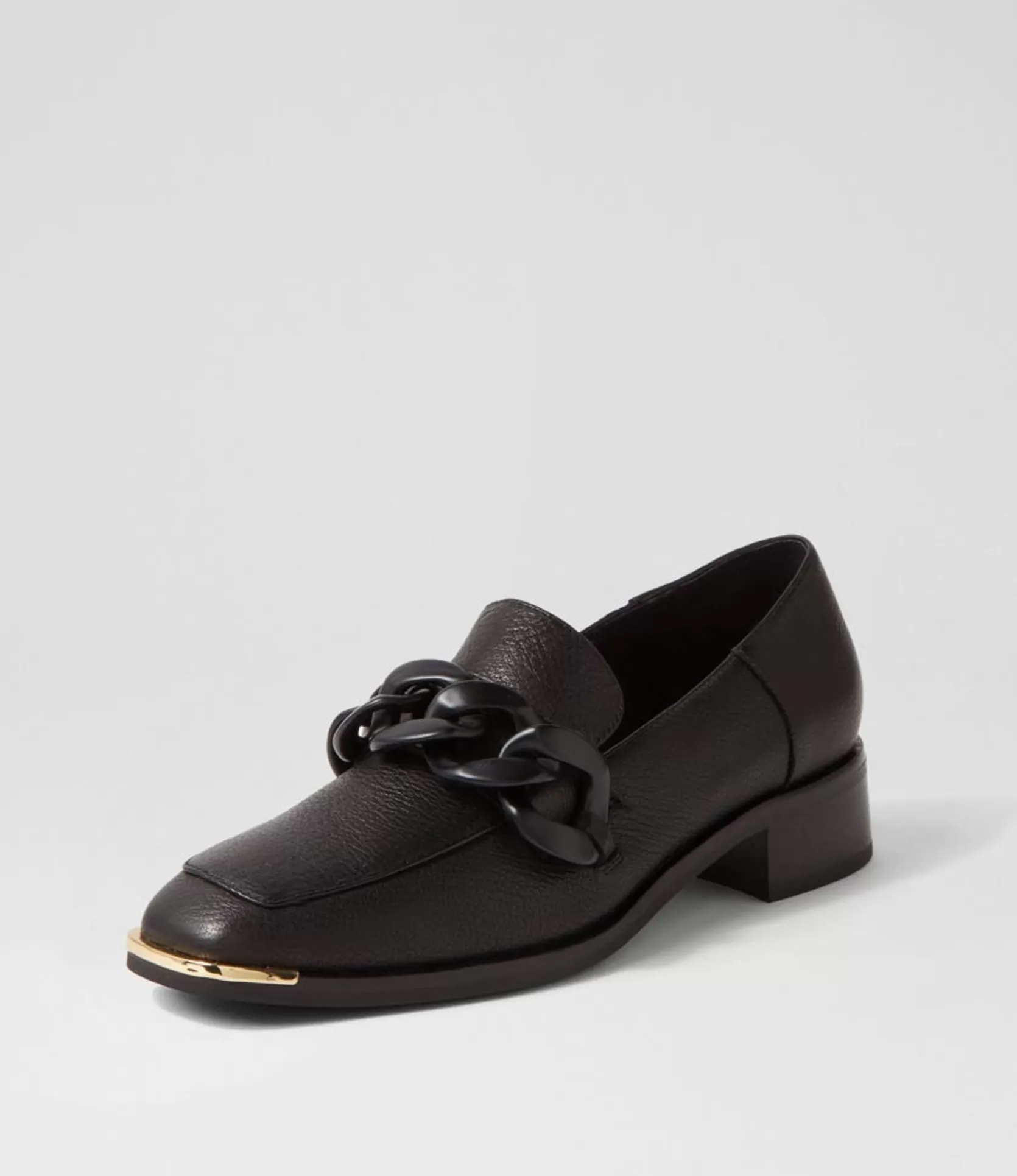 Best Freyah Black Leather Heels Women Loafers