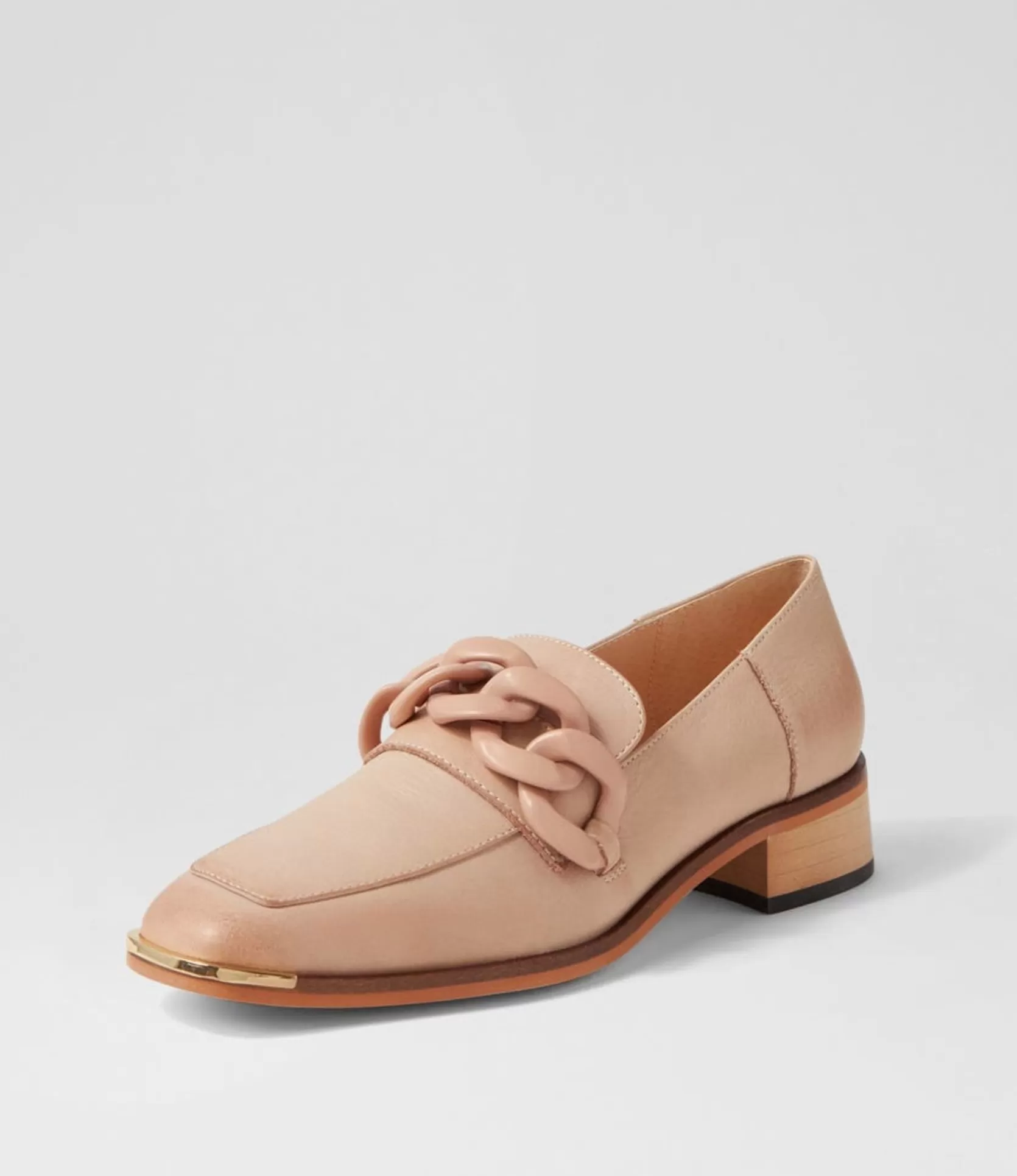 Online Freyah Nude Leather Heels Women Loafers