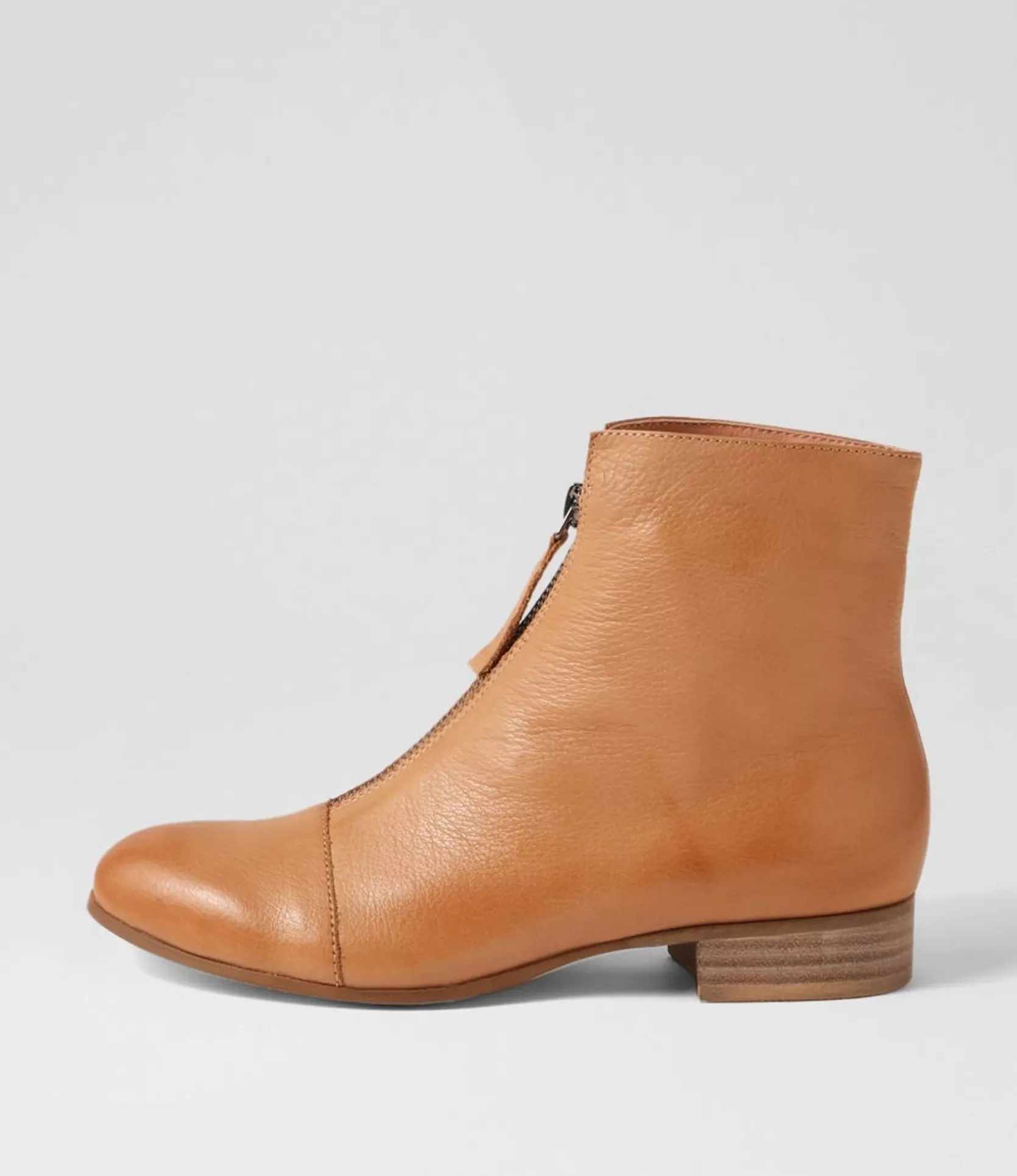 Best Sale Funni Dark Tan Leather Ankle Boots Women Ankle Boots