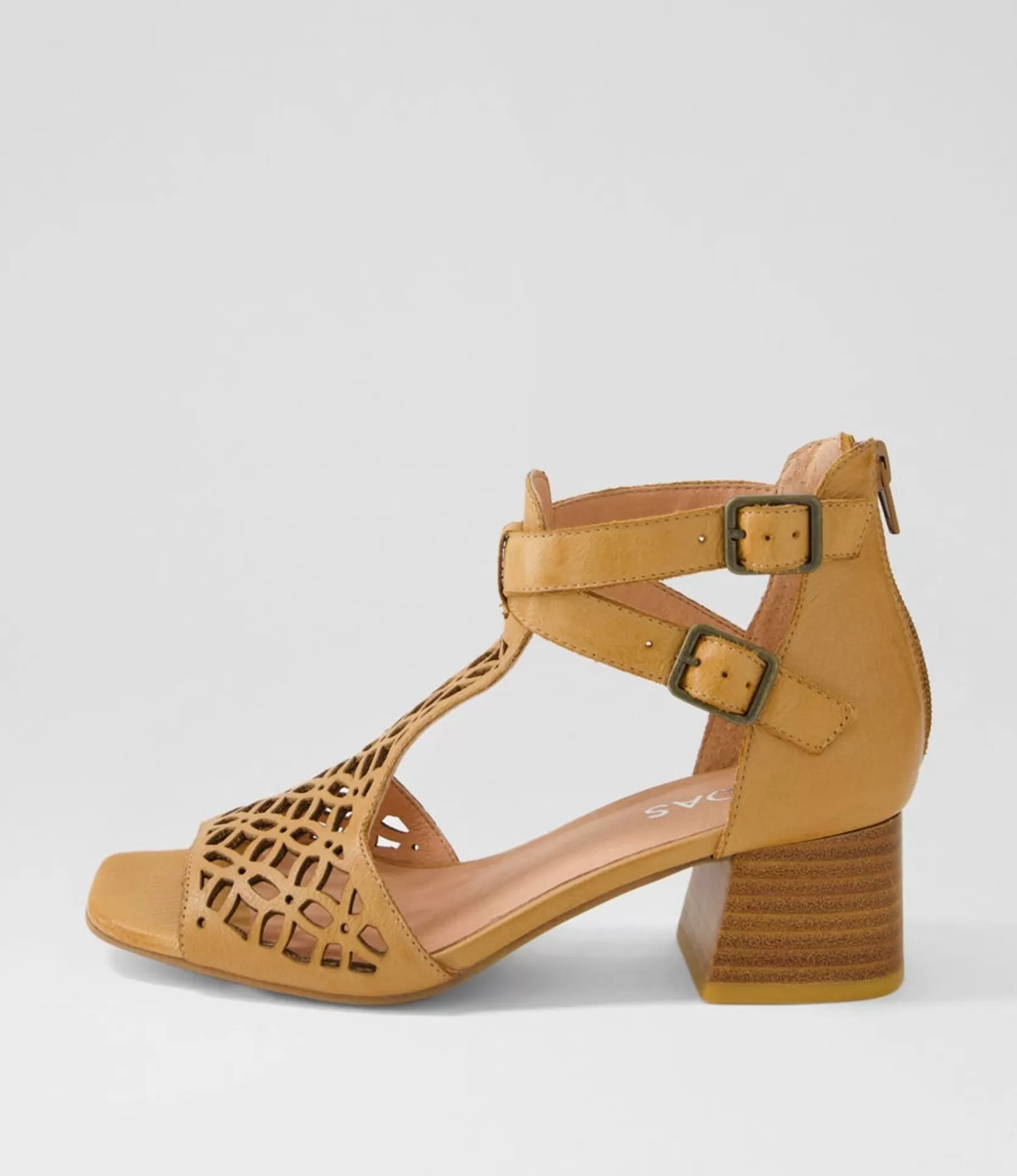 Sale Fyllis Dark Tan Leather Sandals Women Heels
