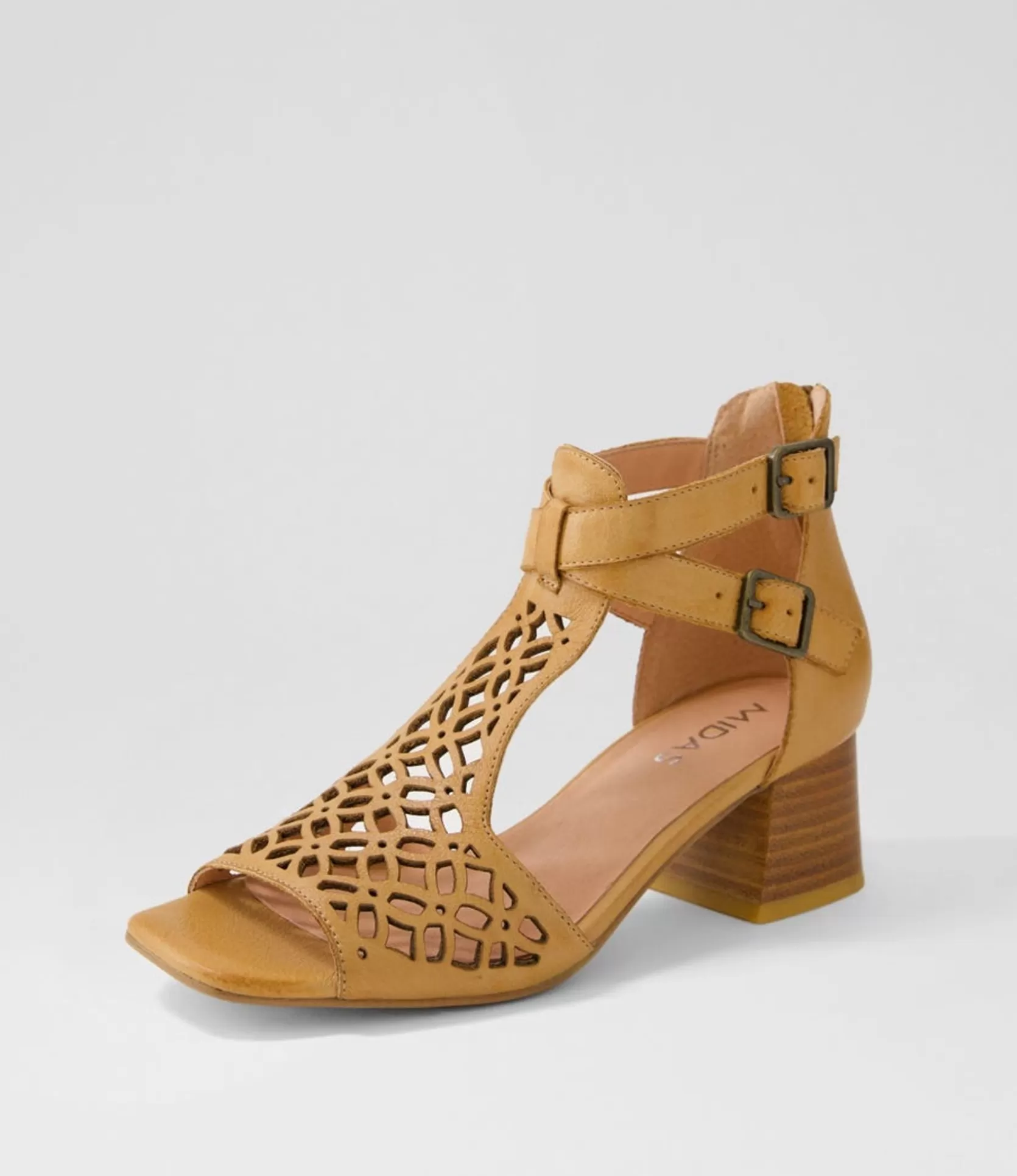 Sale Fyllis Dark Tan Leather Sandals Women Heels