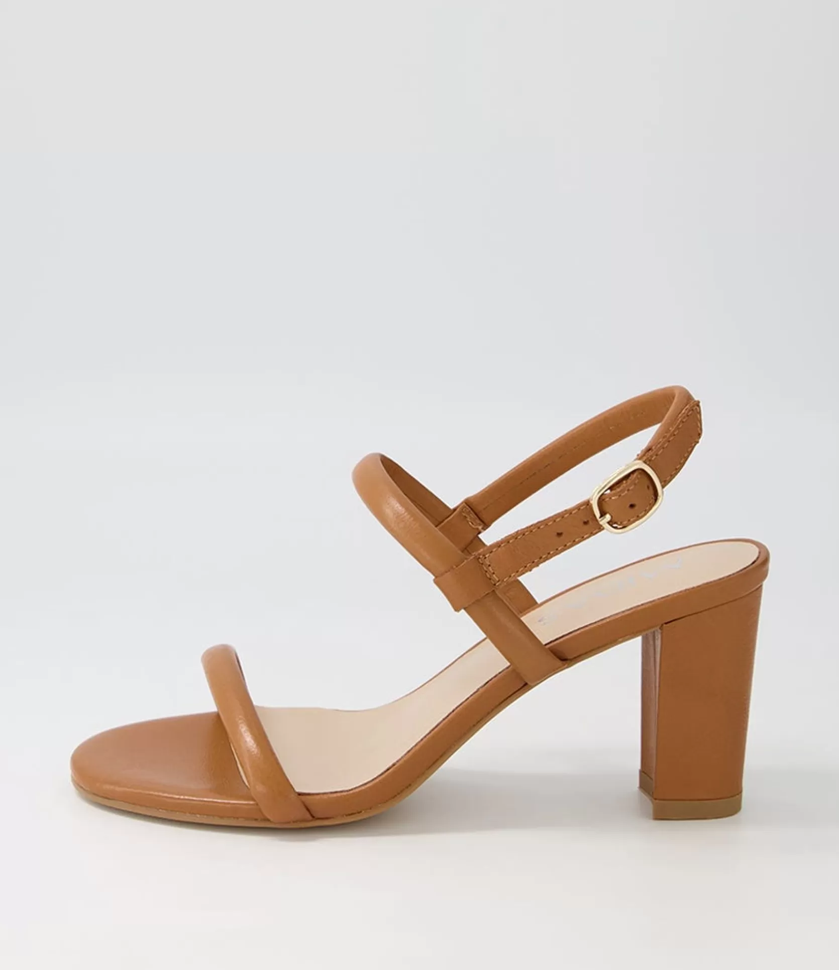 Store Gablee Dark Tan Leather Sandals Women Heels
