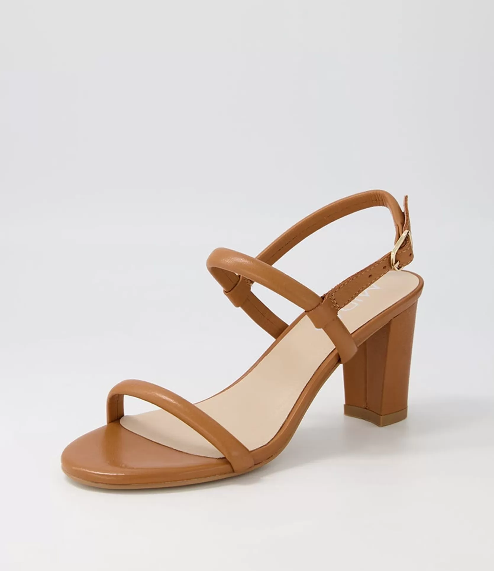 Store Gablee Dark Tan Leather Sandals Women Heels