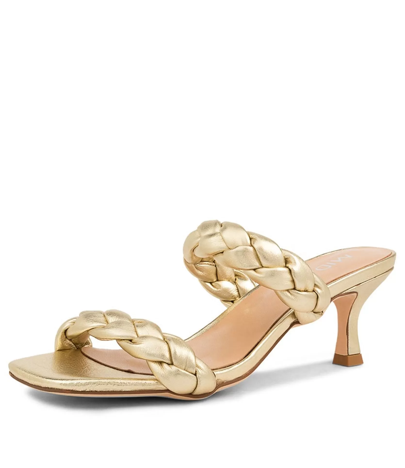 Best Sale Gemmsi Pale Gold Leather Women Heels
