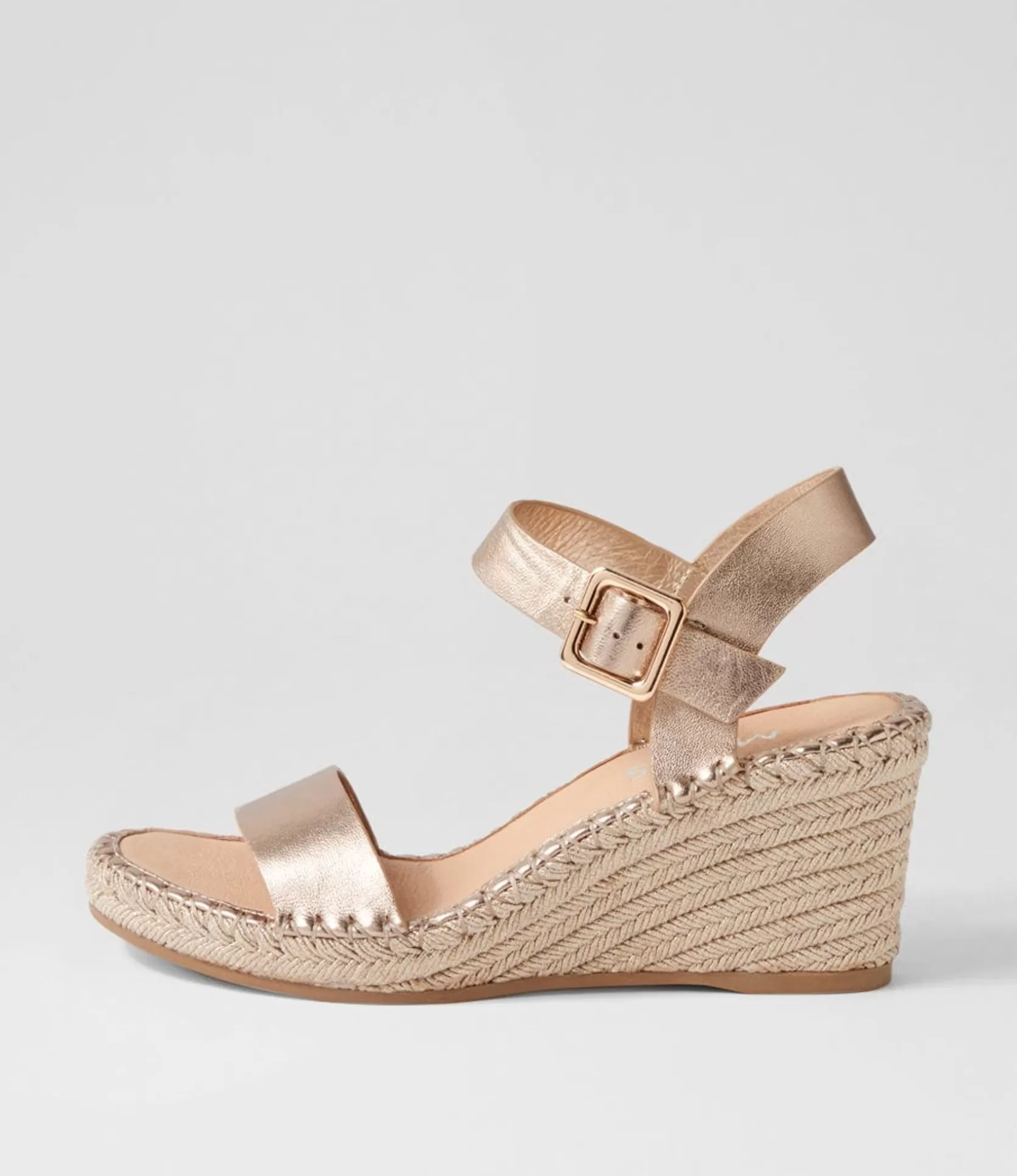 Cheap Georgi Champagne Rope Leather Espadrilles Women Heels