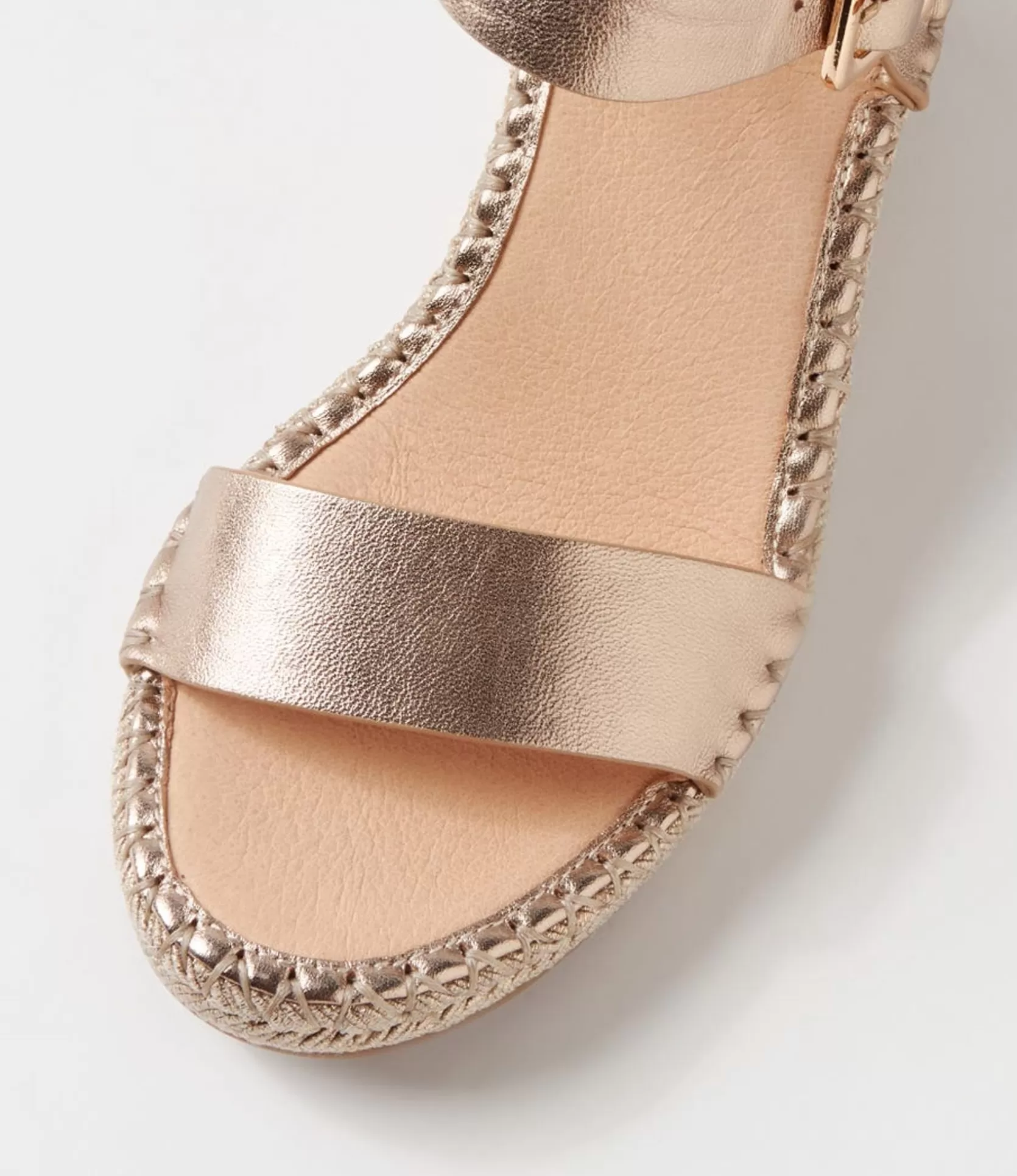 Cheap Georgi Champagne Rope Leather Espadrilles Women Heels Mildred Shoes