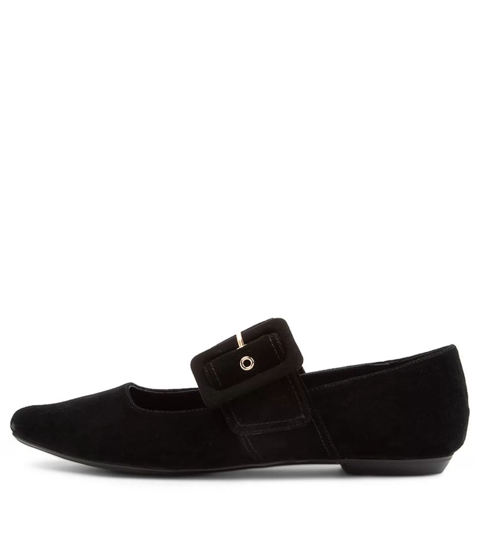 Best Sale Georgine Black Suede Flat Shoes Women Flats