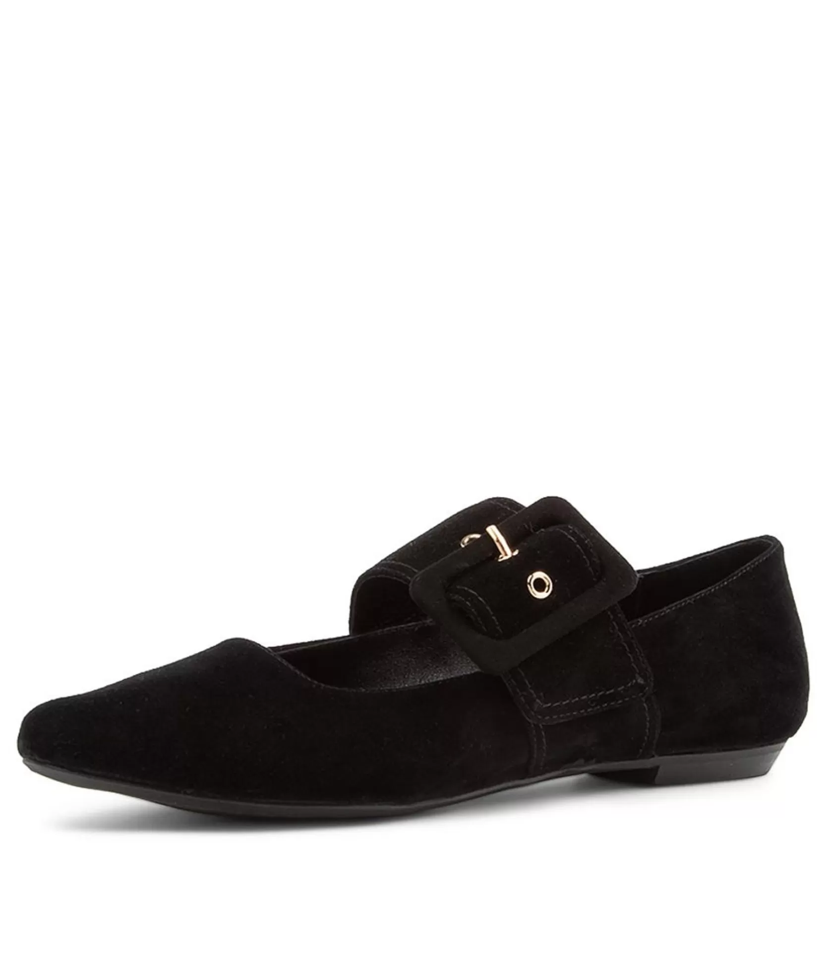 Best Sale Georgine Black Suede Flat Shoes Women Flats