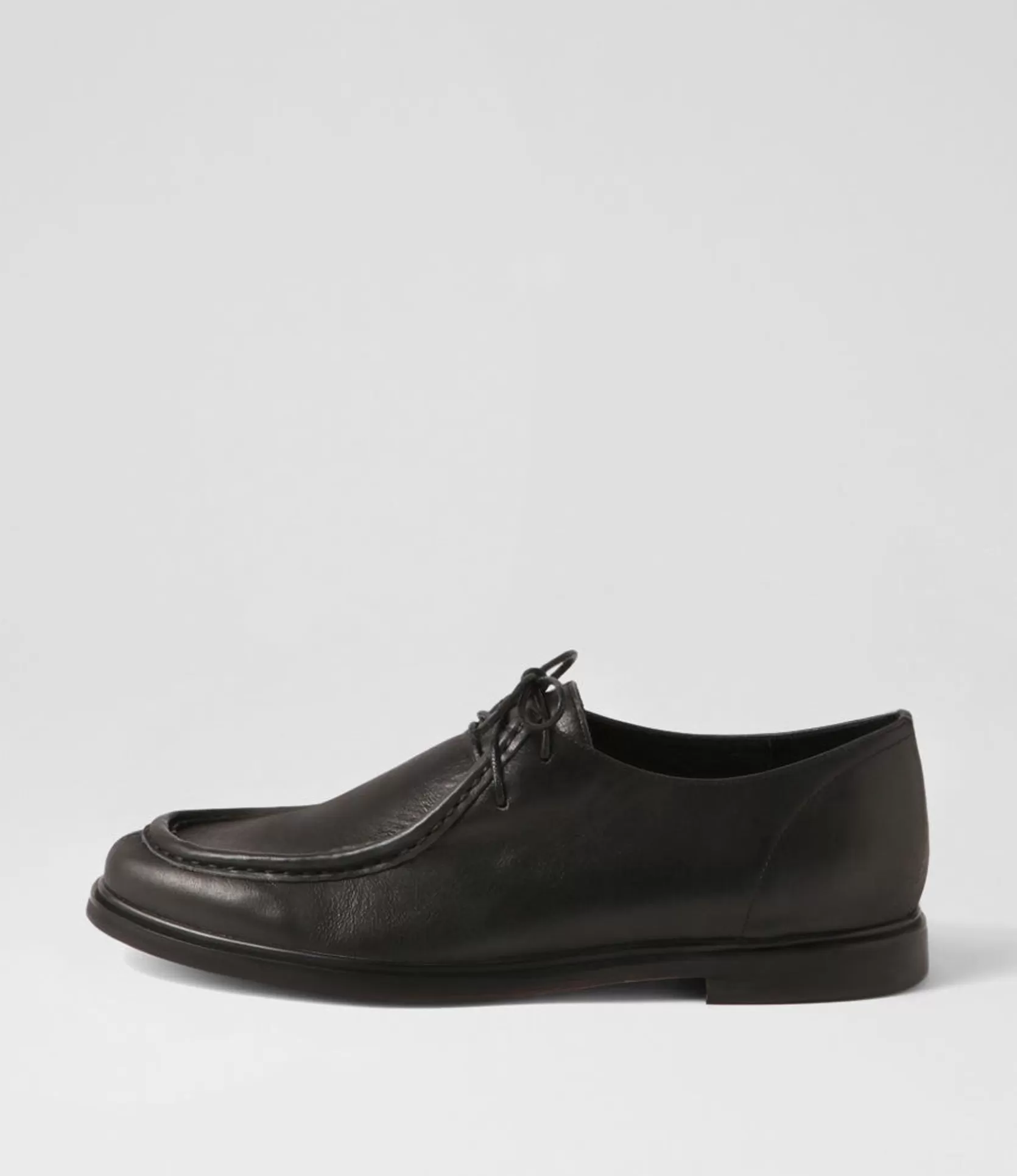 Shop Gessie Black Shine Leather Lace Up Flats Women Flats
