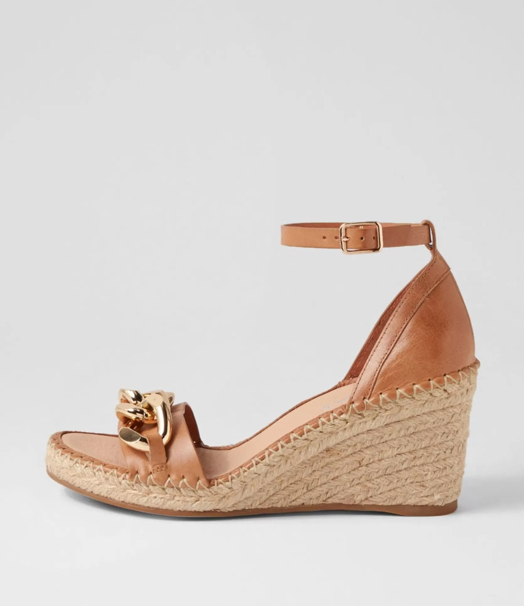 Hot Geysi Tan Natural Rope Leather Sandals Women Wedges