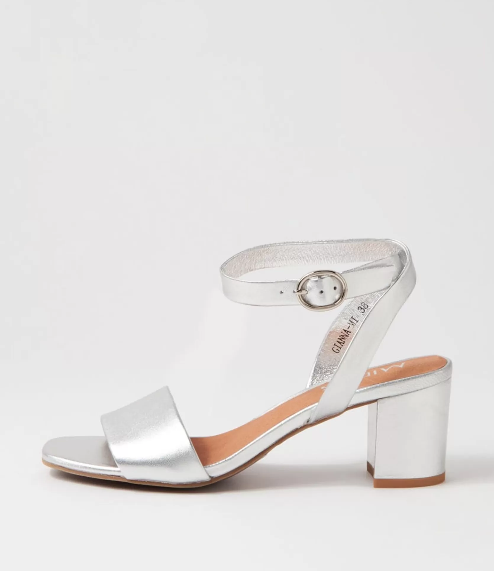 Sale Gianna Silver Leather Sandals Women Heels