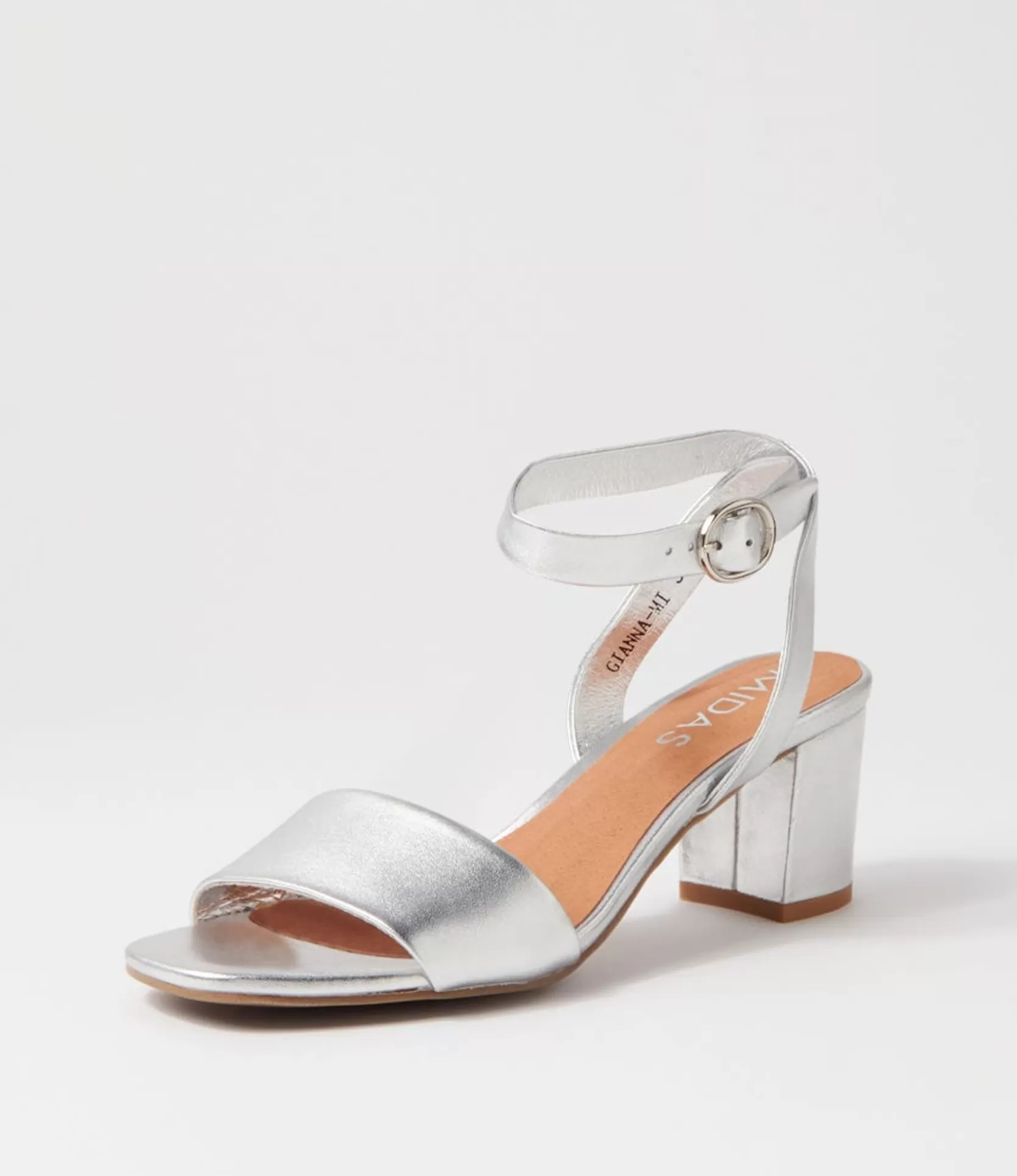 Sale Gianna Silver Leather Sandals Women Heels