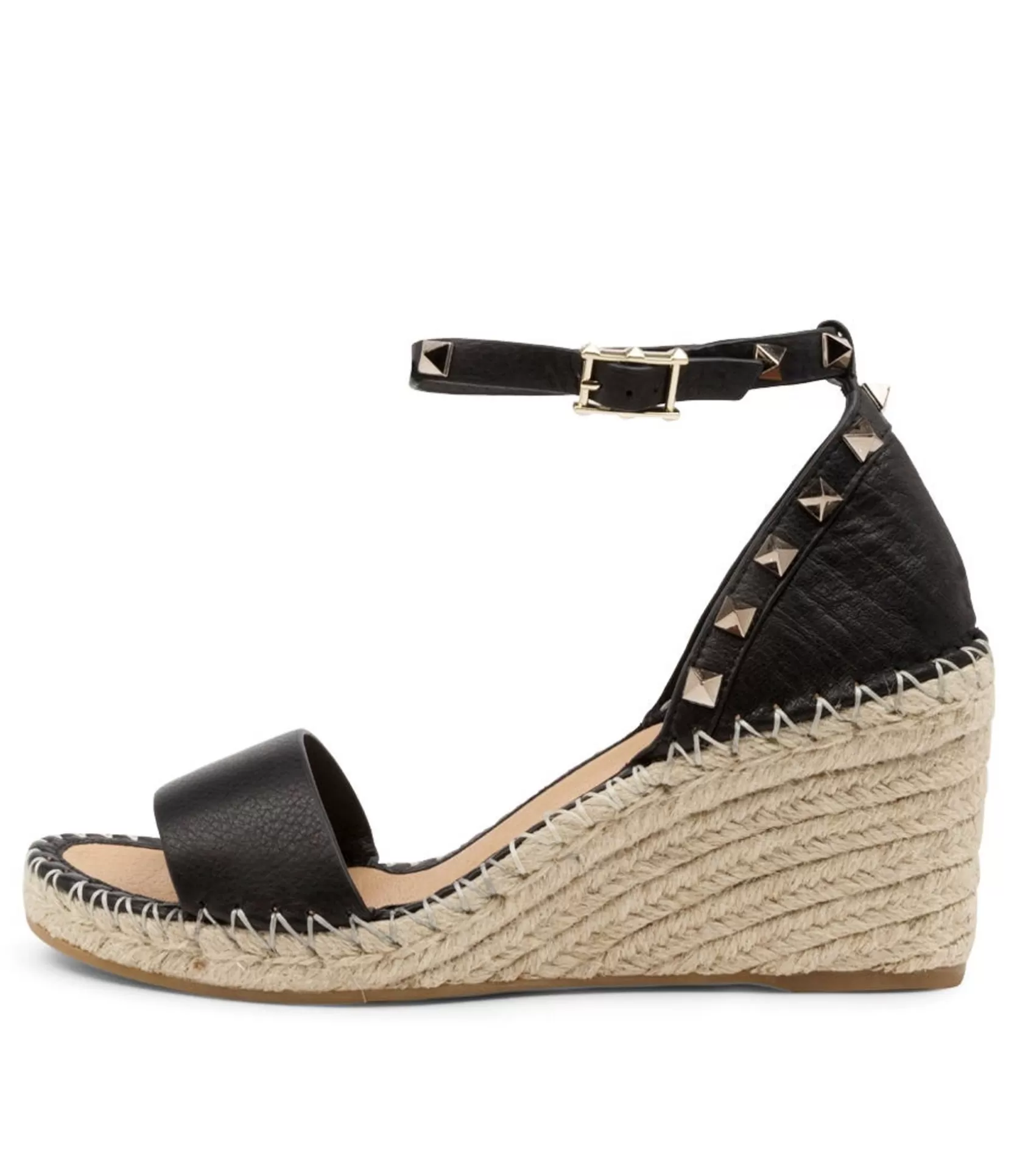 Best Gigi Black Leather Women Espadrilles