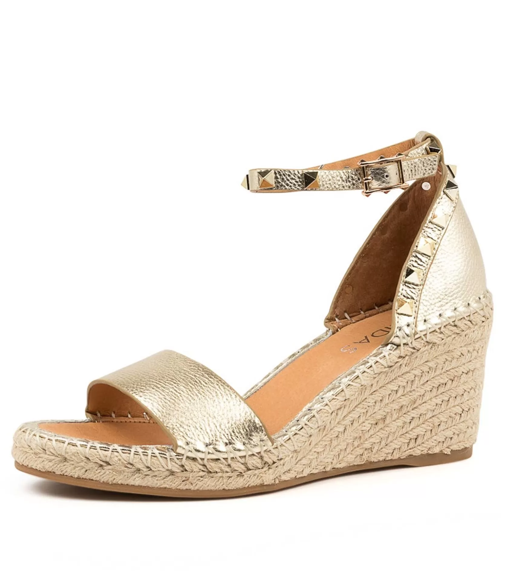 Store Gigi Pale Gold Leather Women Espadrilles