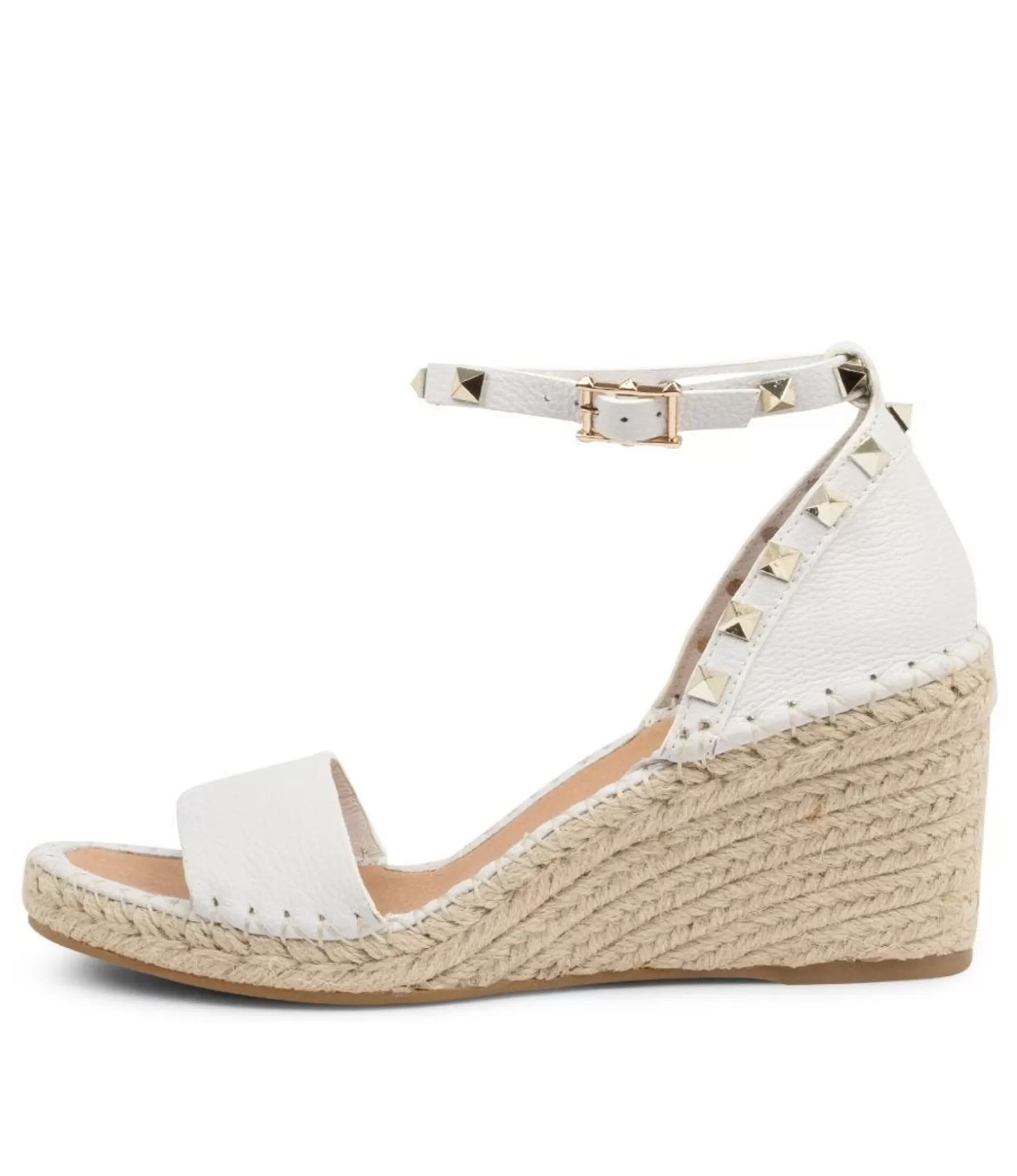 Best Gigi White Leather Women Espadrilles