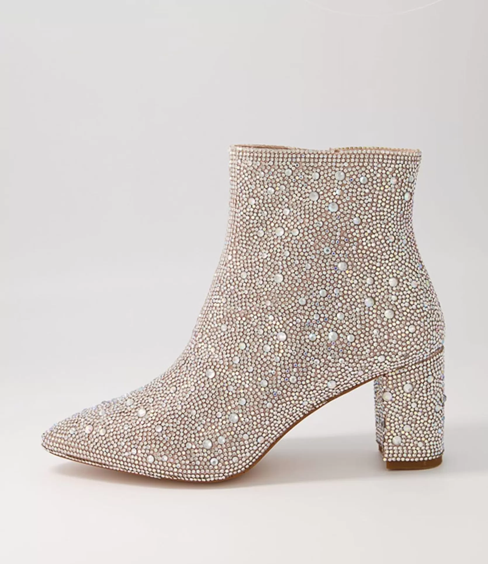 Store Glistin Silver Jewel Fabric Ankle Boots Women Ankle Boots