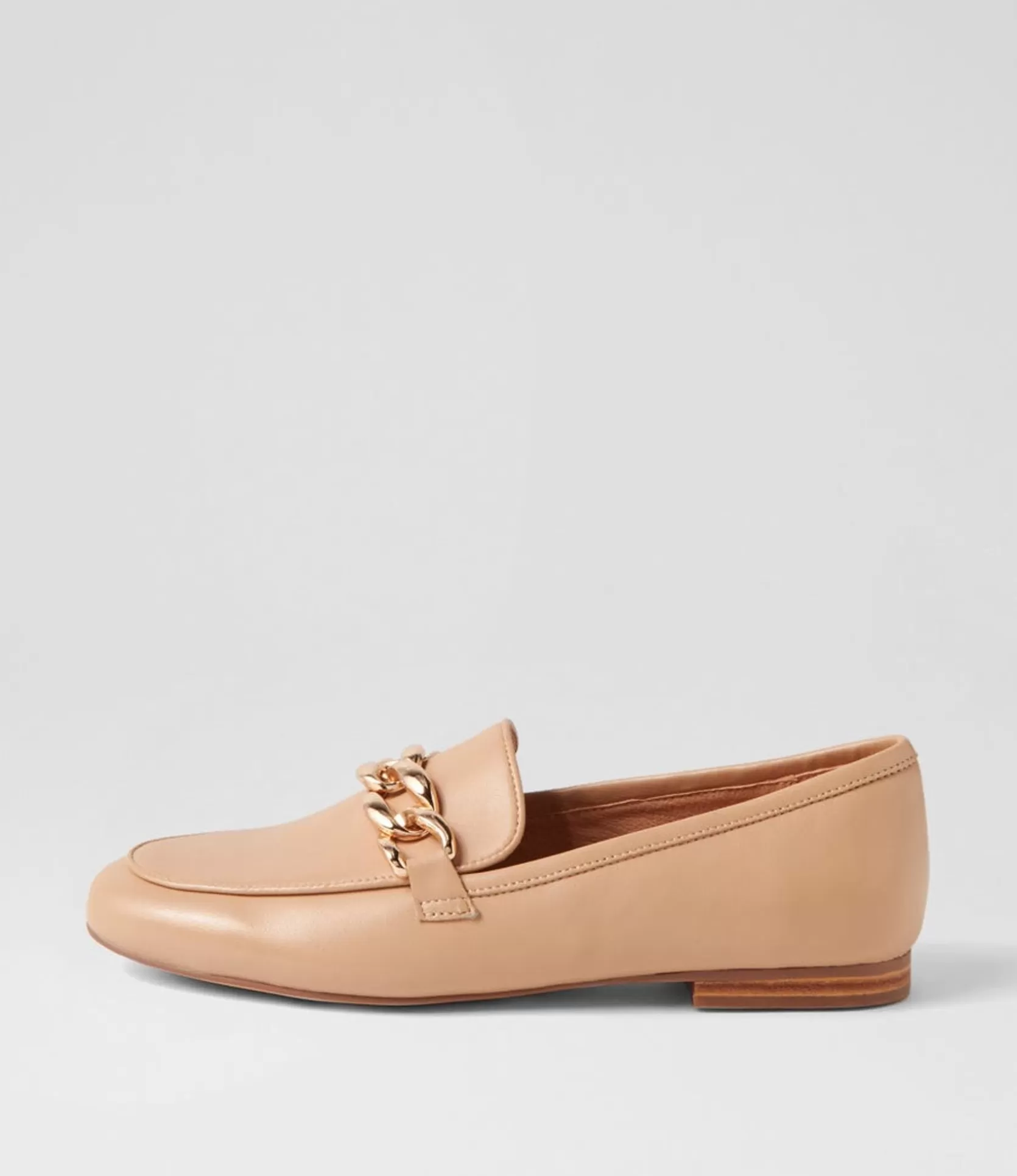 Cheap Gollish Nude Leather Loafers Women Loafers