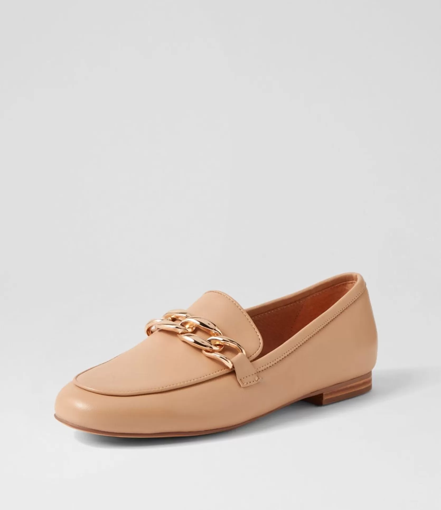 Cheap Gollish Nude Leather Loafers Women Loafers