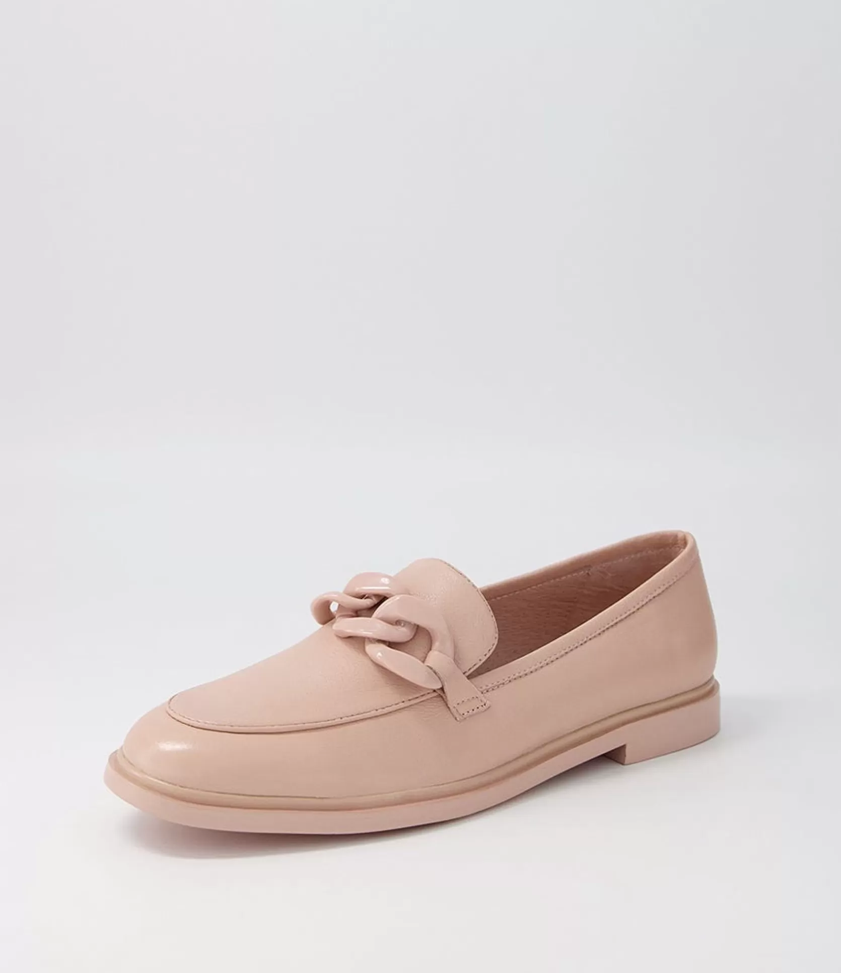 Cheap Gonos Dark Nude Leather Loafers Women Loafers