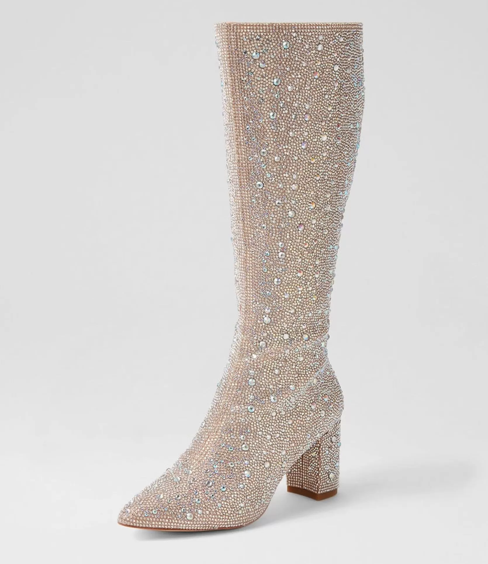 Sale Gorg Silver Jewel Fabric Knee High Boots Women Boots
