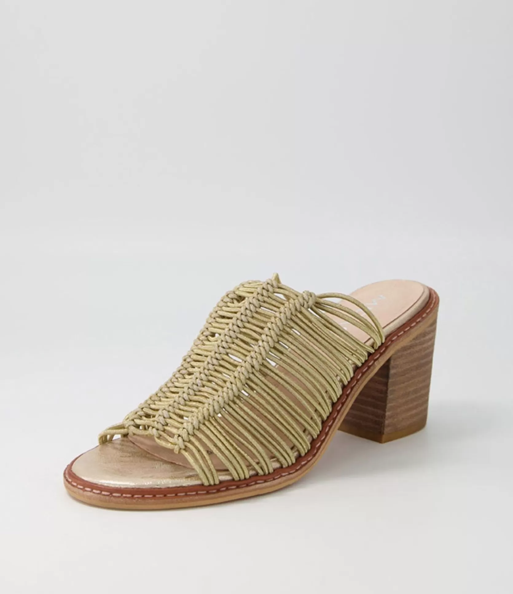 Store Grazi Gold Elastic Sandals Women Heels