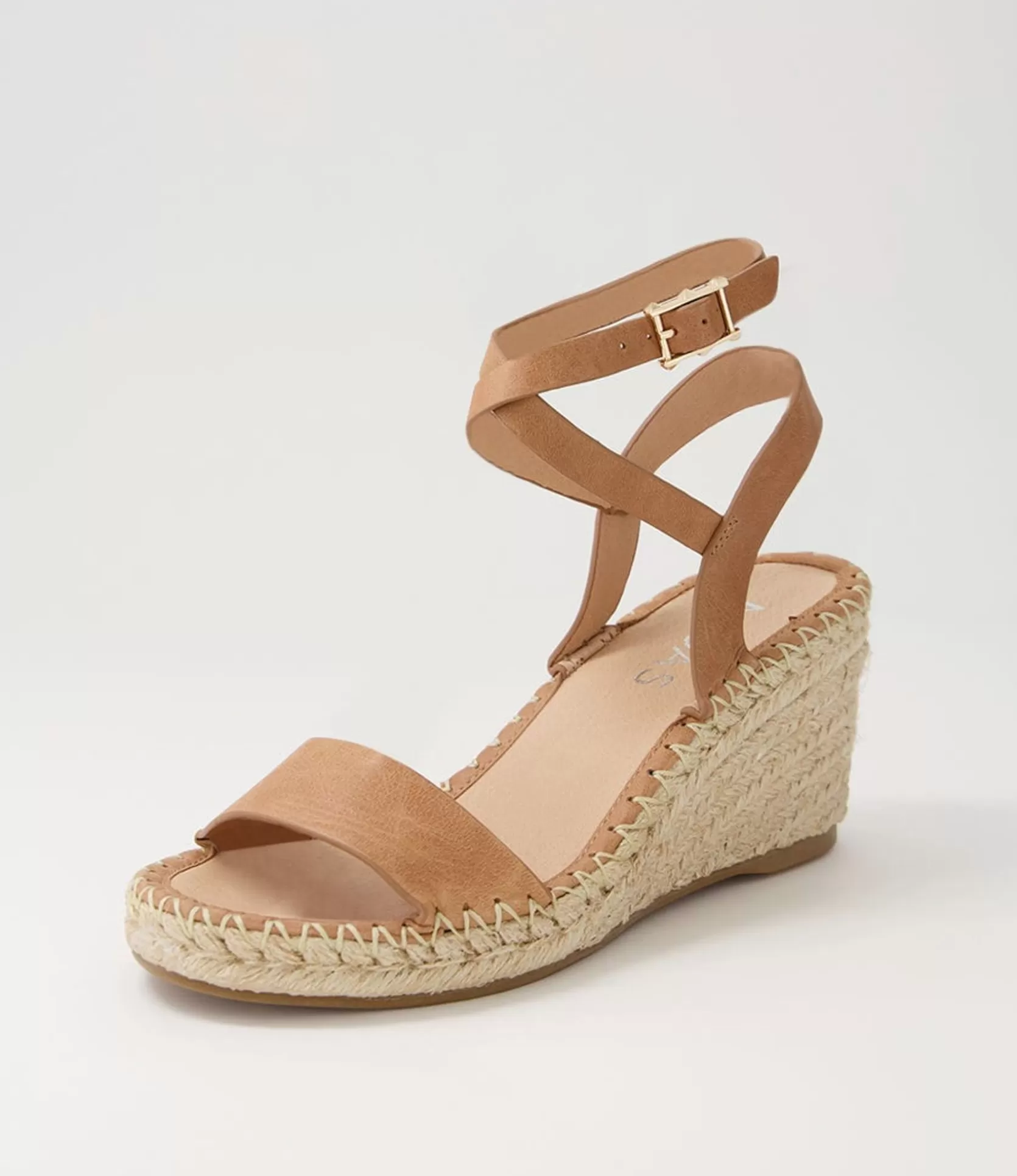 Best Guenie Tan Leather Espadrilles Women Wedges