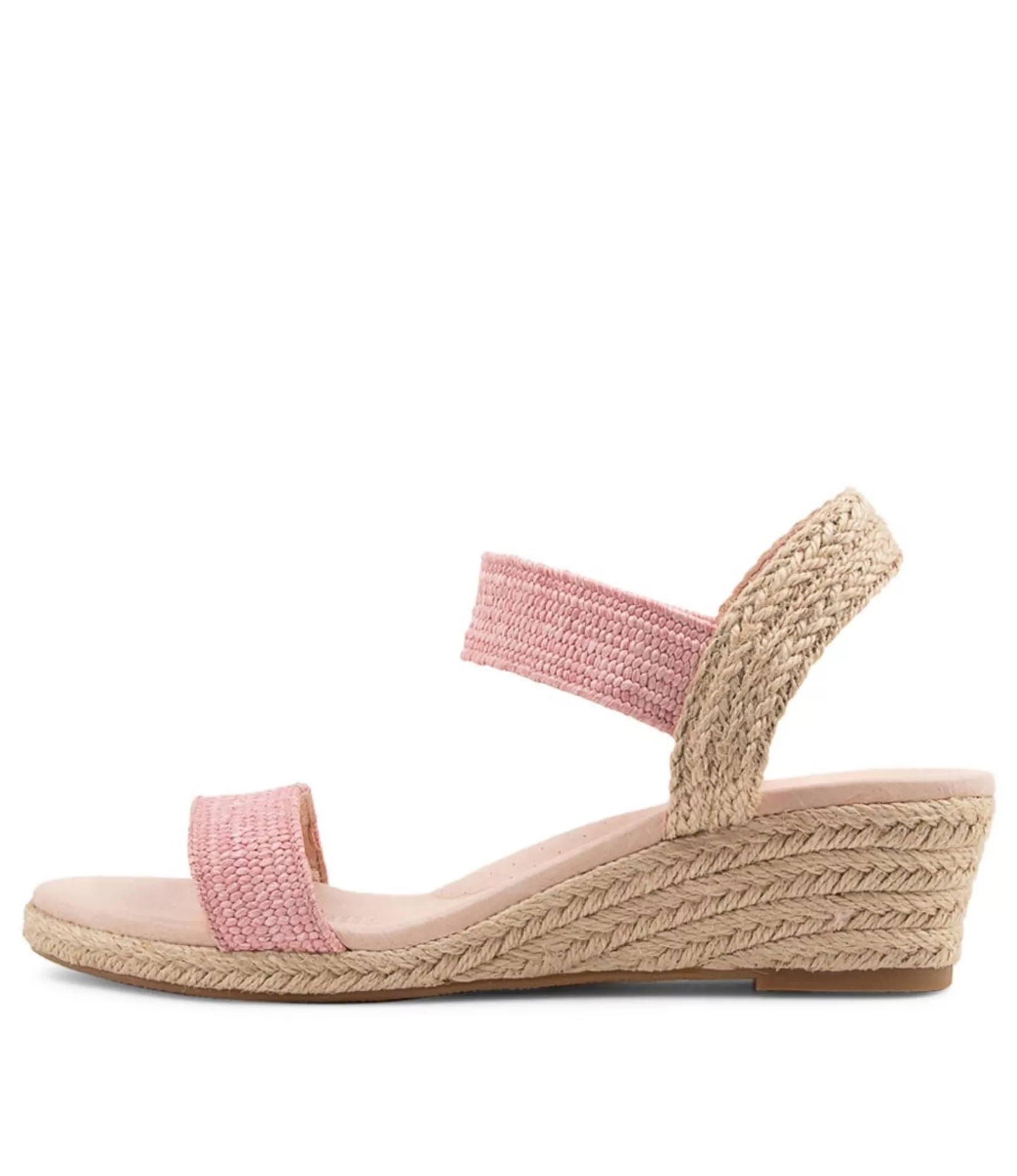 New Havana Blush Weave Elastic Espadrilles Women Wedges