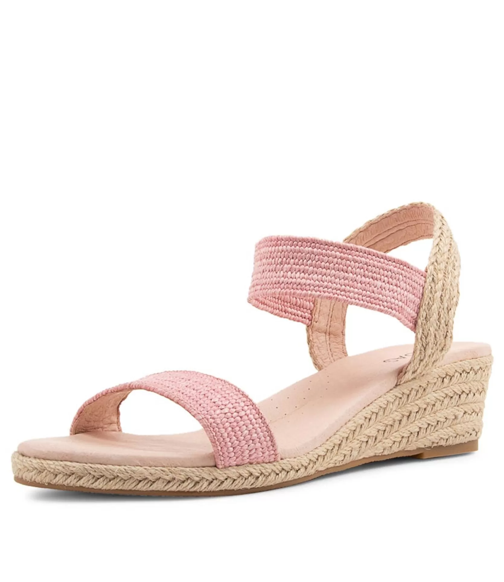 New Havana Blush Weave Elastic Espadrilles Women Wedges