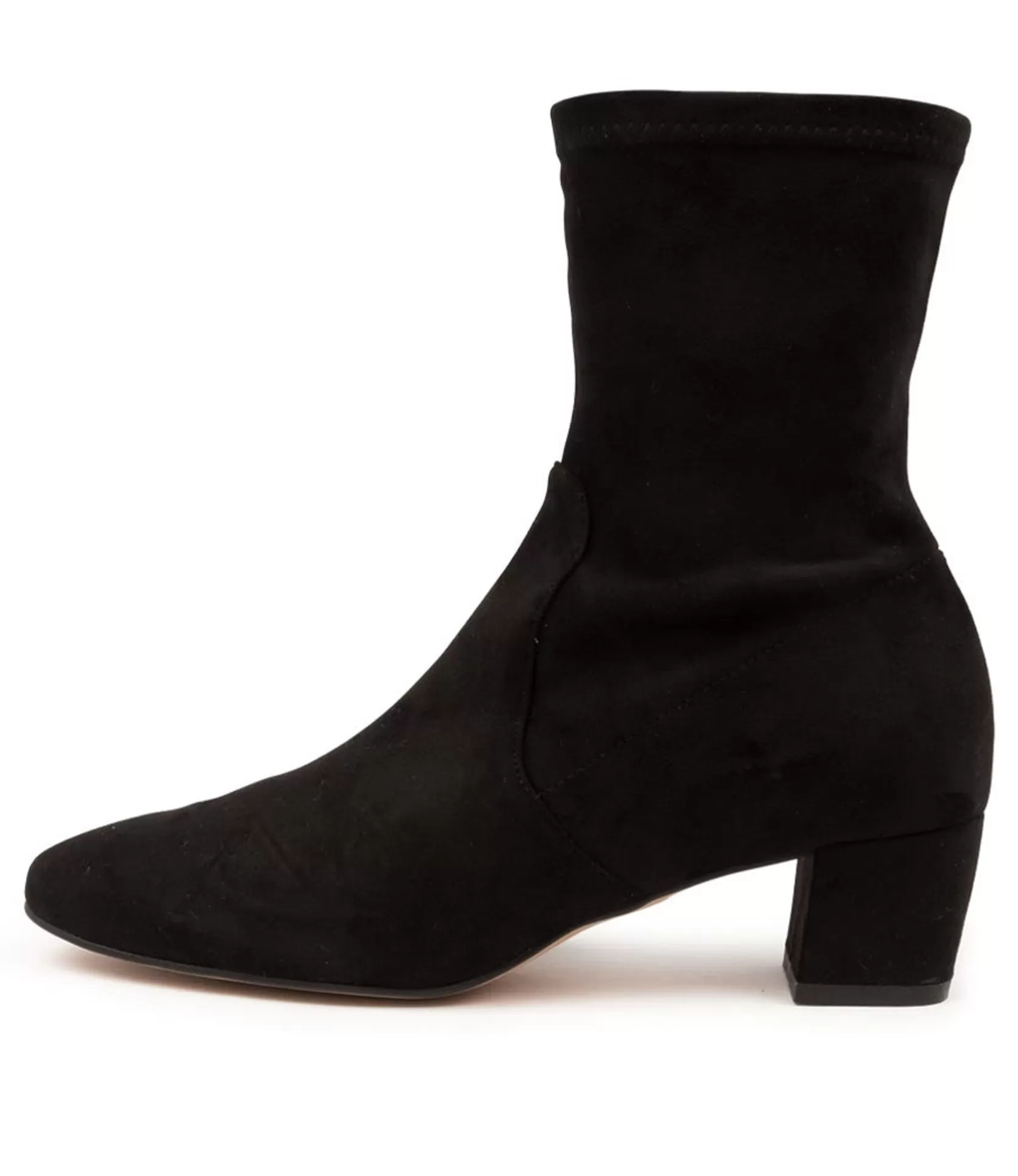 Best Heidi Black Microsuede Women Ankle Boots