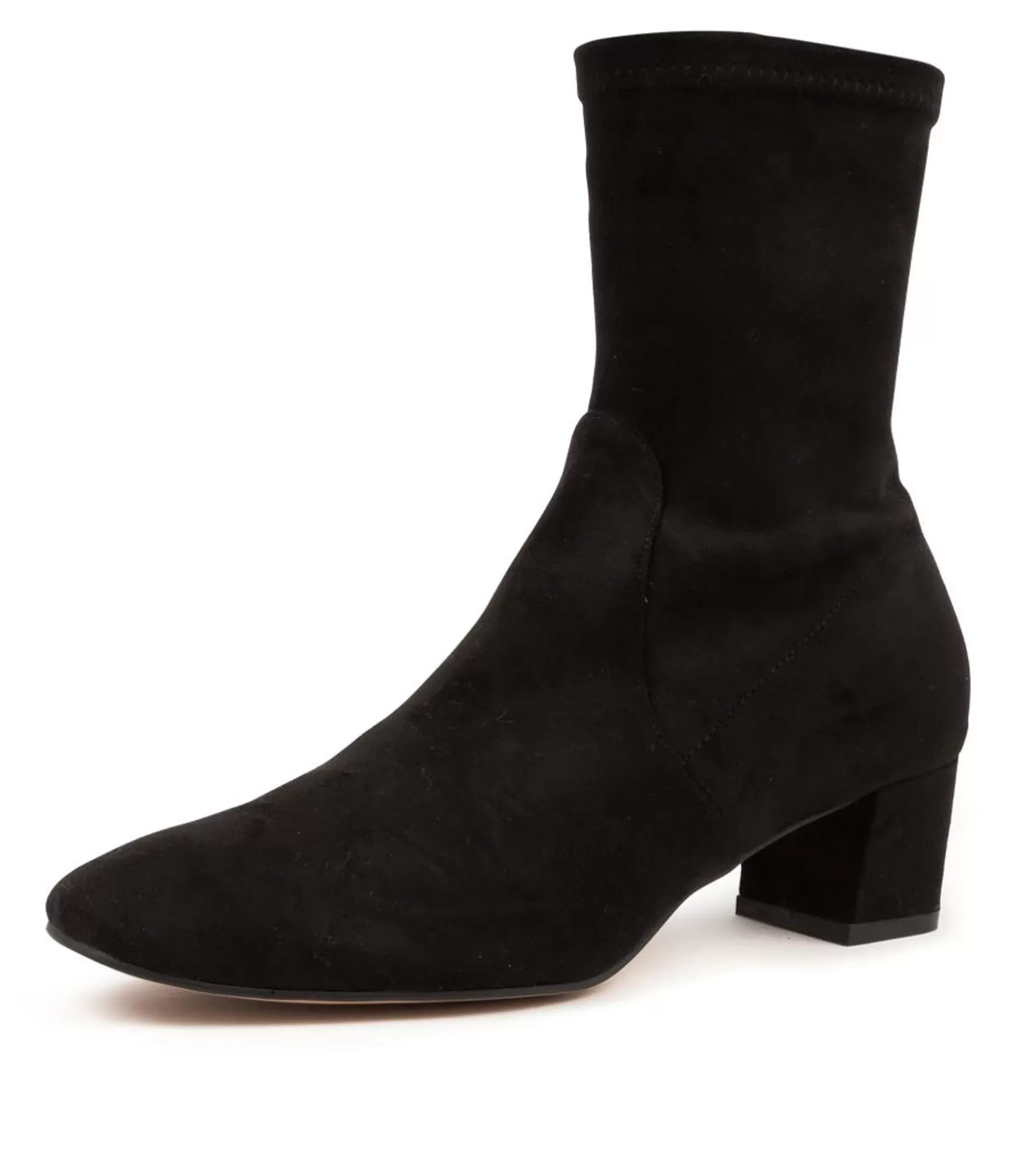 Best Heidi Black Microsuede Women Ankle Boots