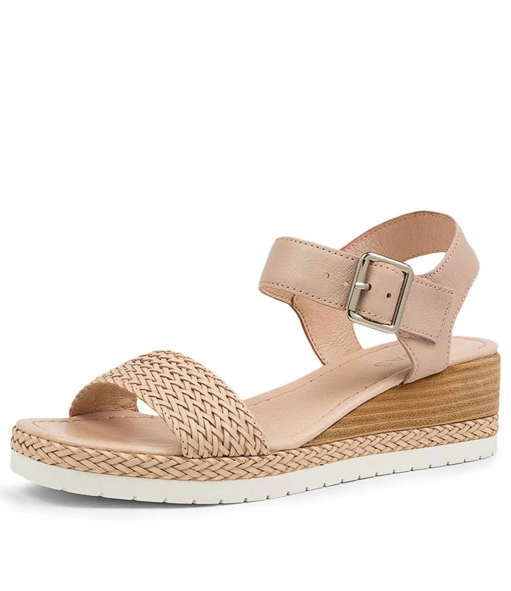 Store Imara Nude Weave-Leather Women Wedges